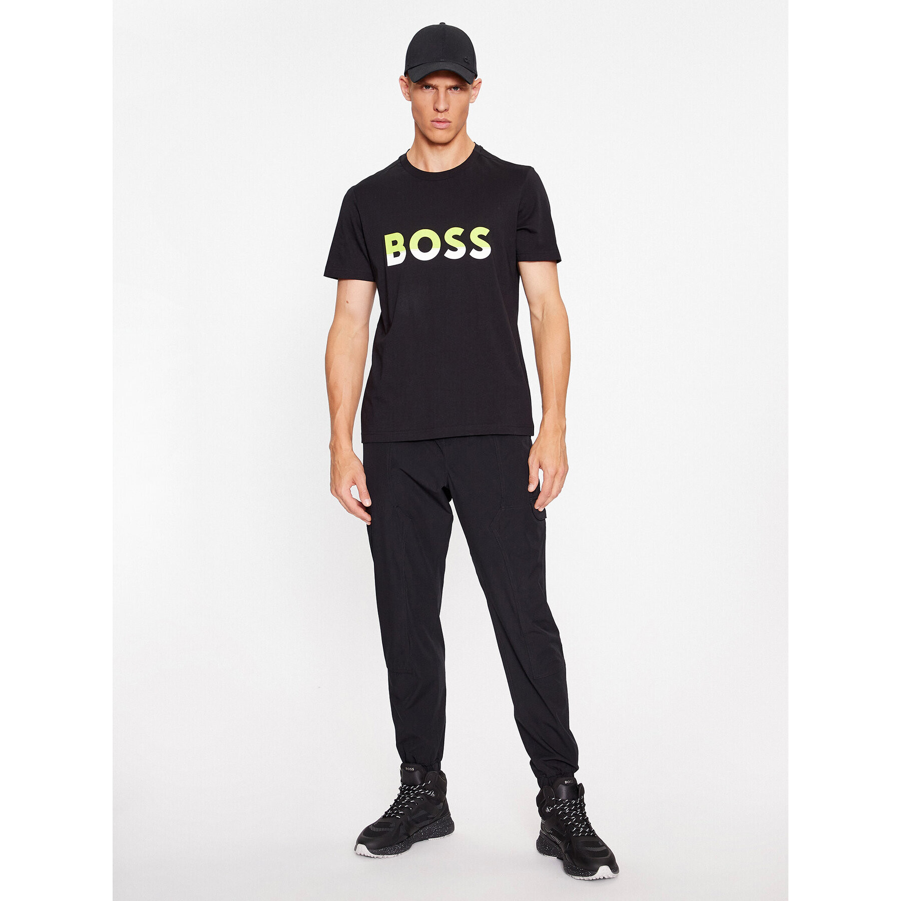 Boss Tricou Tee 1 50477616 Negru Regular Fit - Pled.ro