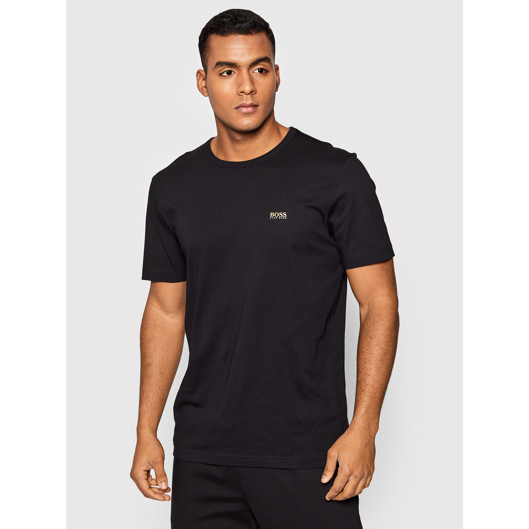 Boss Tricou Tee 50245195 Negru Regular Fit - Pled.ro