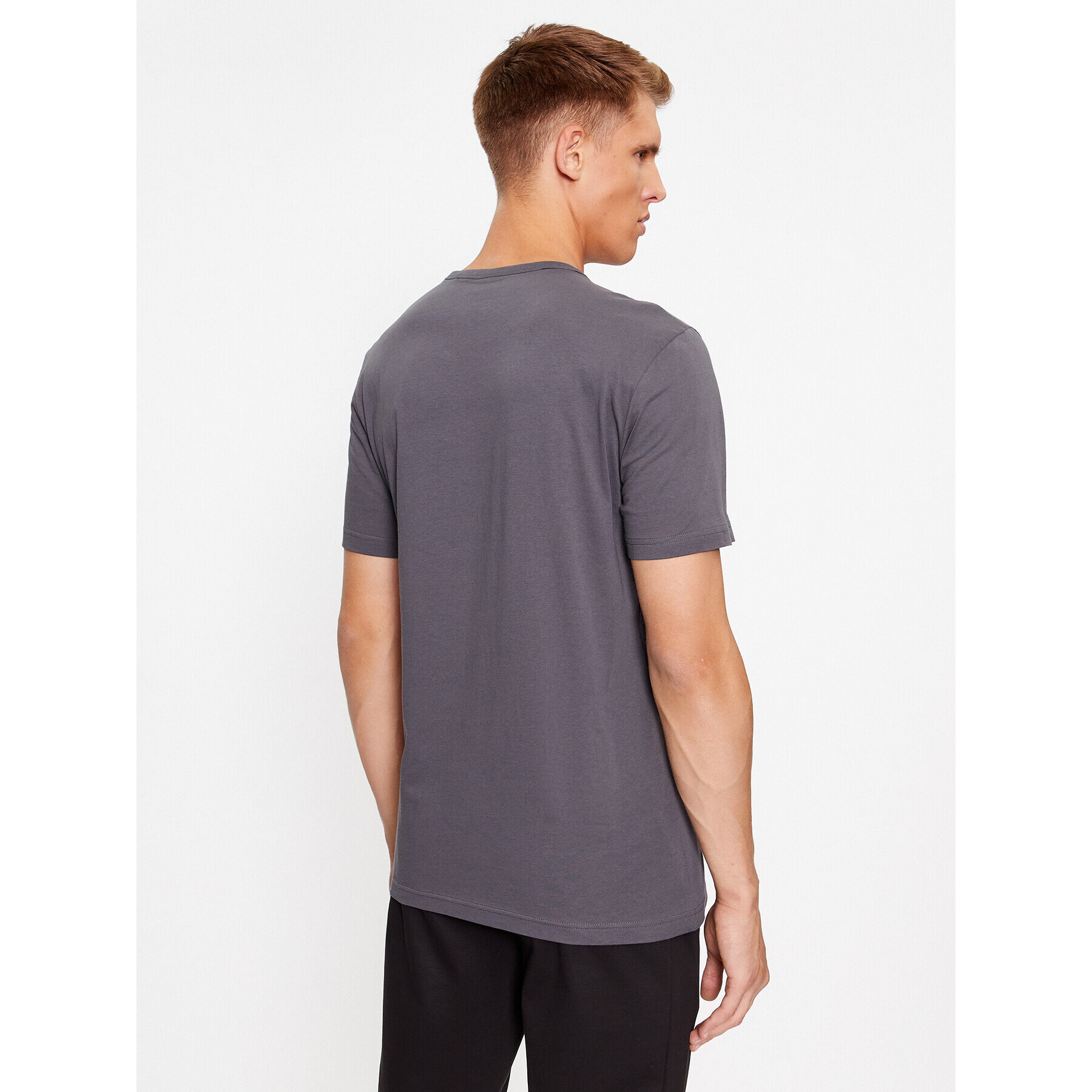 Boss Tricou Tee Curved 50469062 Gri Regular Fit - Pled.ro