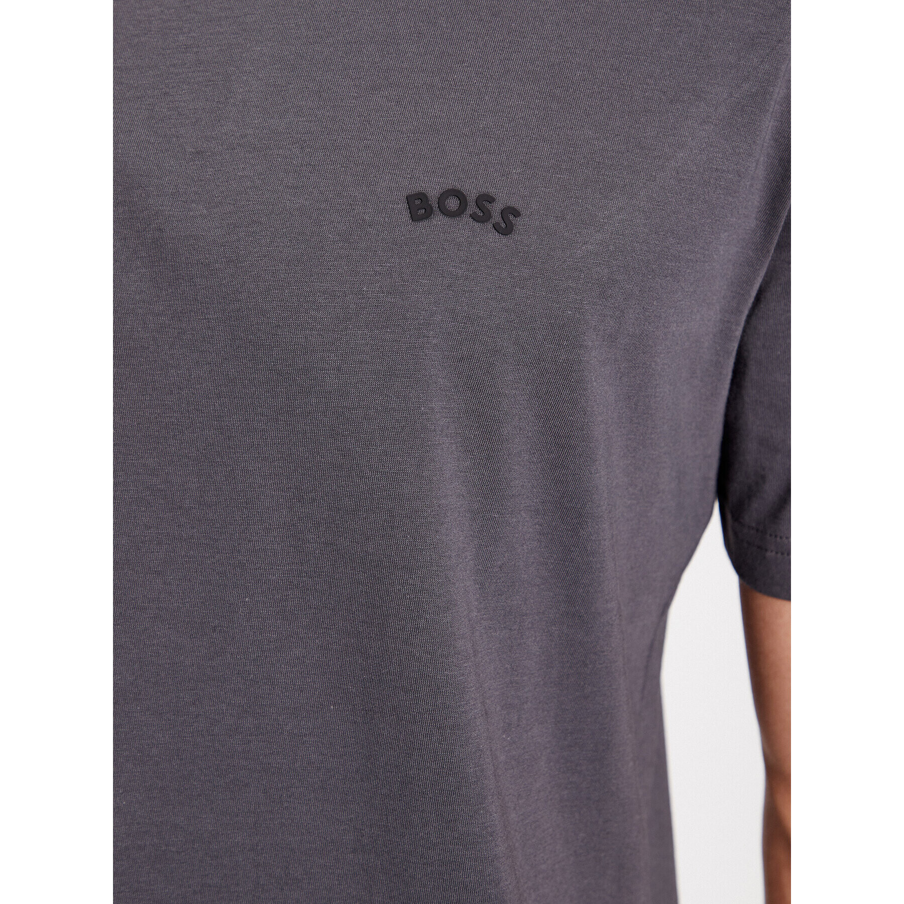 Boss Tricou Tee Curved 50469062 Gri Regular Fit - Pled.ro