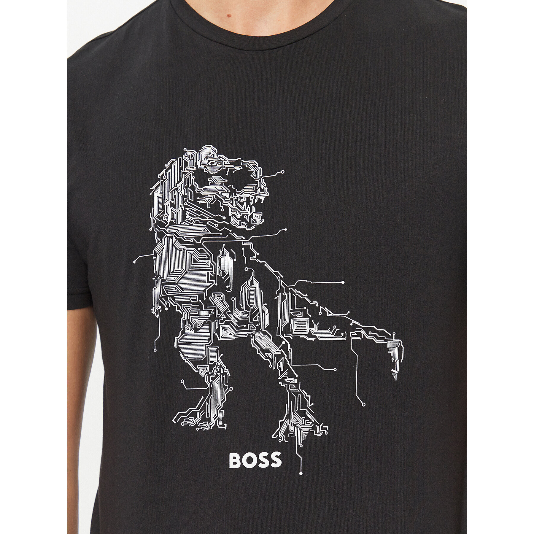 Boss Tricou Terassic 50510376 Negru Regular Fit - Pled.ro