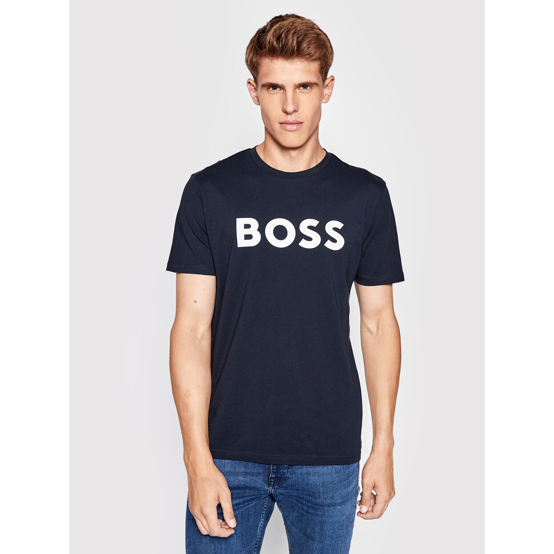 Boss Tricou Thinking 1 50481923 Bleumarin Regular Fit - Pled.ro