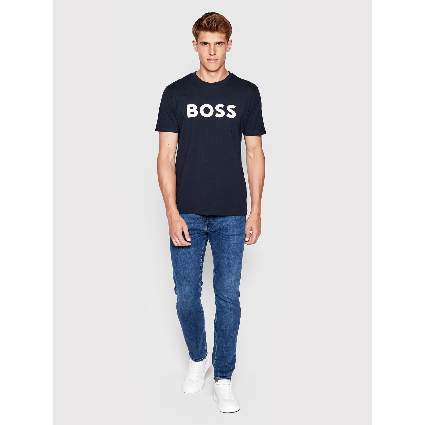 Boss Tricou Thinking 1 50481923 Bleumarin Regular Fit - Pled.ro