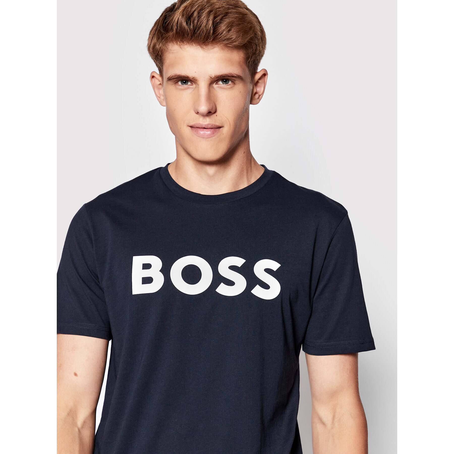 Boss Tricou Thinking 1 50481923 Bleumarin Regular Fit - Pled.ro