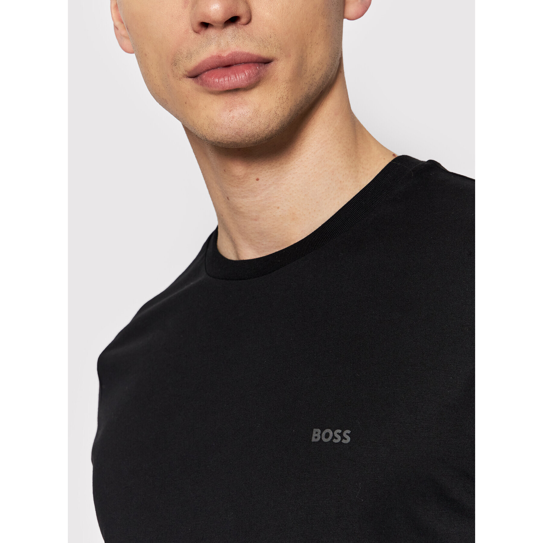 Boss Tricou Thompson 01 50468347 Negru Regular Fit - Pled.ro