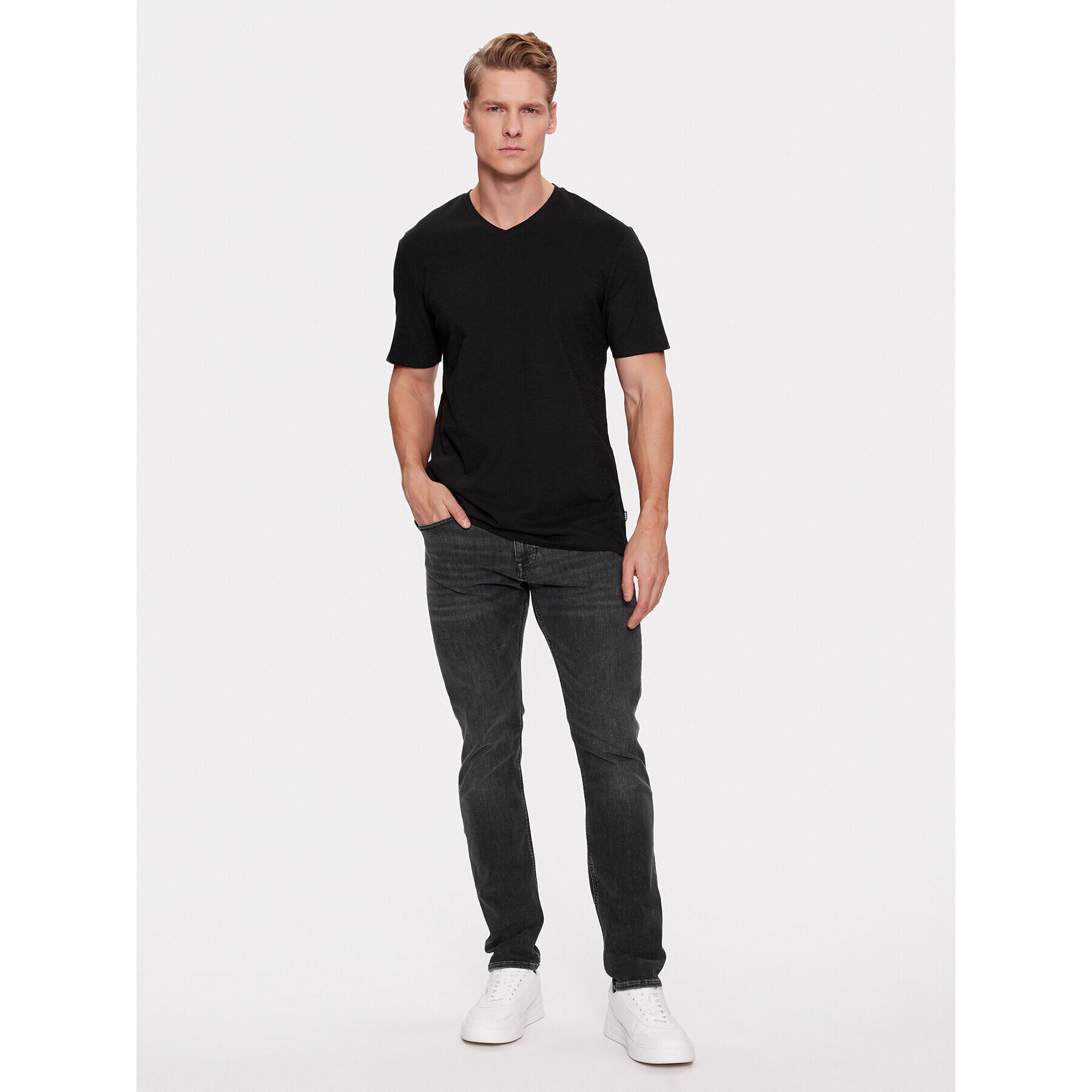 Boss Tricou Tilson 60 50468433 Negru Regular Fit - Pled.ro