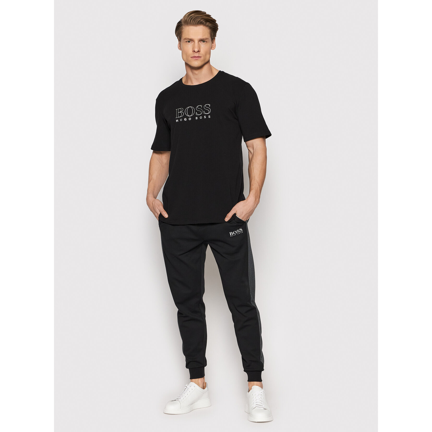 Boss Tricou Urban 50463515 Negru Regular Fit - Pled.ro