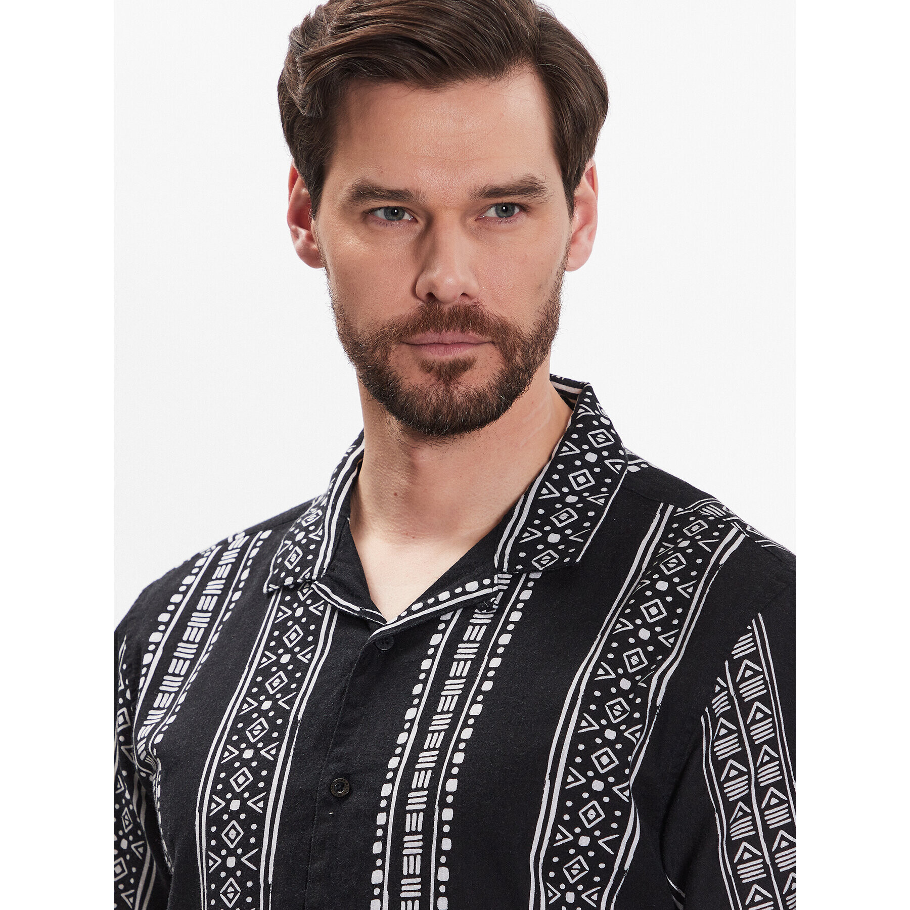 Brave Soul Cămașă MSH-48ARGYLE Negru Regular Fit - Pled.ro