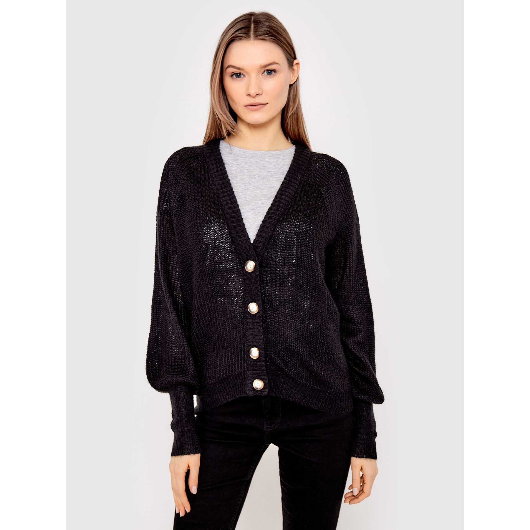 Brave Soul Cardigan LK-230MORENOA Negru Relaxed Fit - Pled.ro