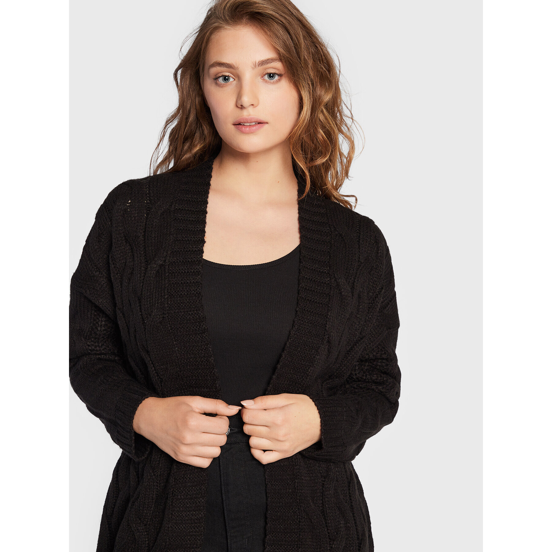 Brave Soul Cardigan LK-249ORGANZA Negru Regular Fit - Pled.ro