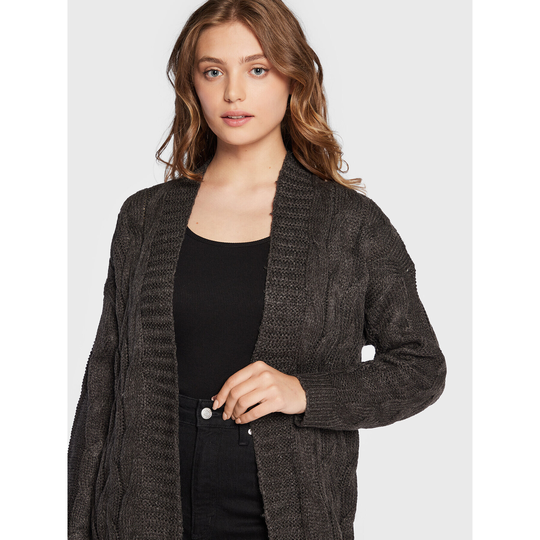 Brave Soul Cardigan LK-249ORGANZAB Gri Regular Fit - Pled.ro