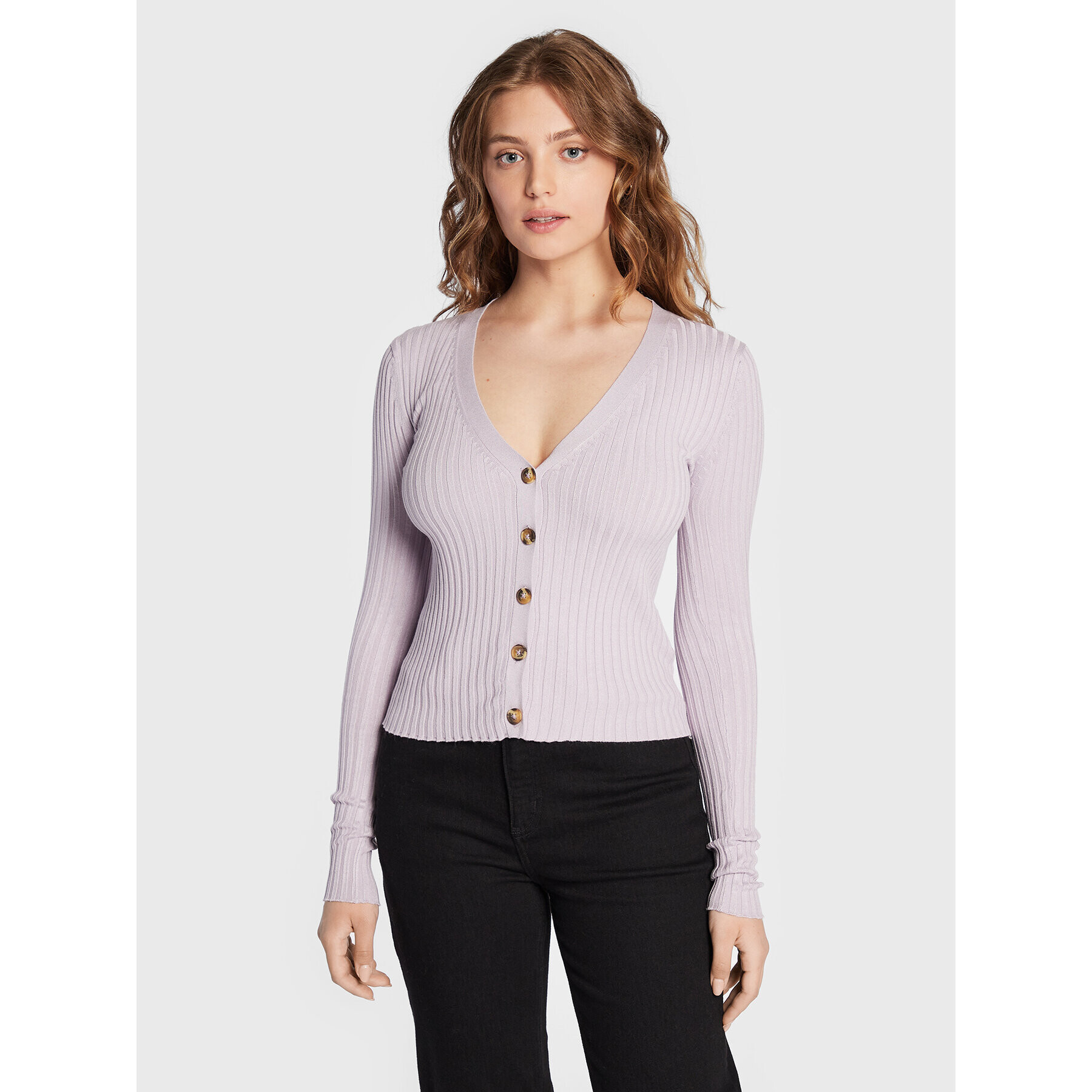 Brave Soul Cardigan LK-273MICKEYB Violet Slim Fit - Pled.ro