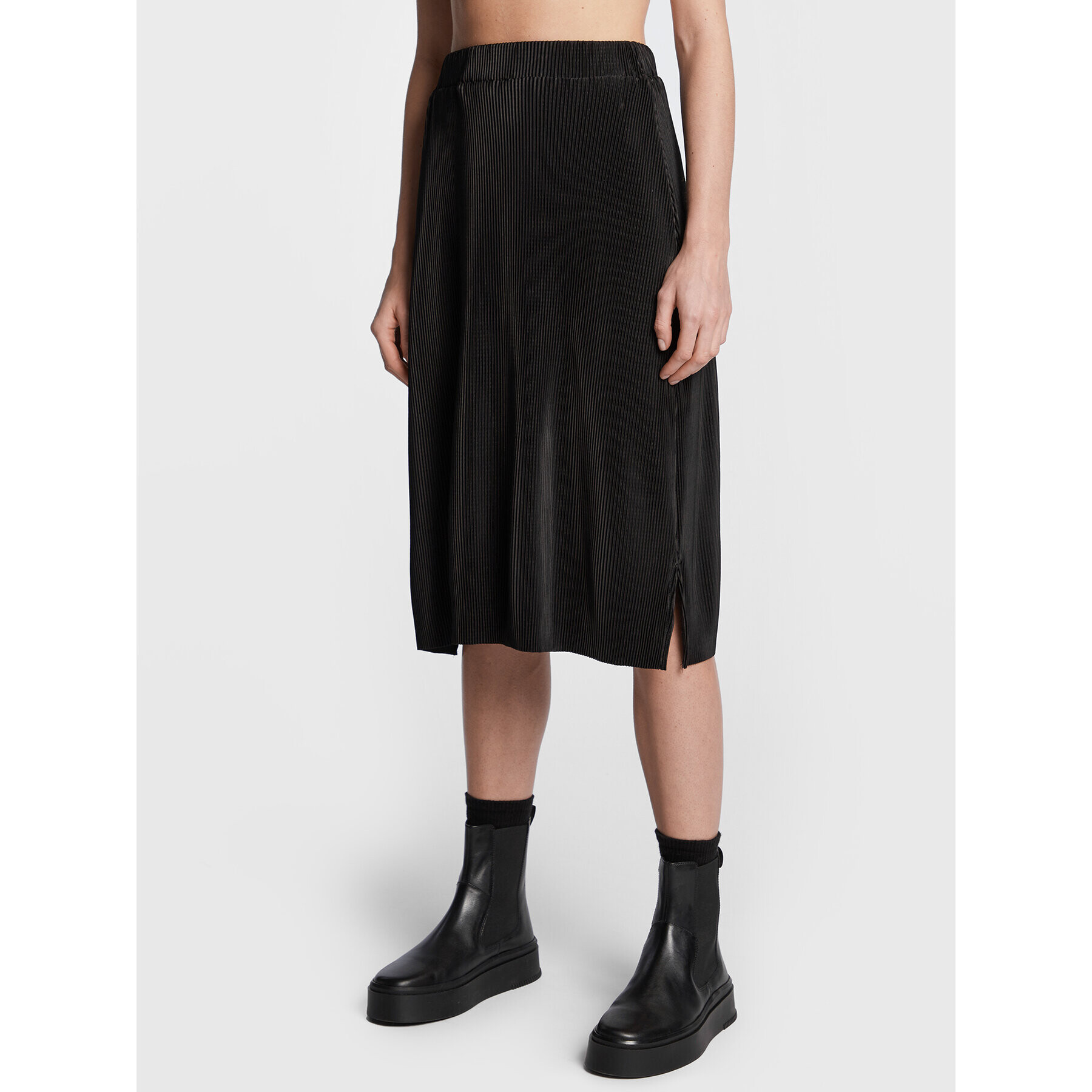 Brave Soul Fustă plisată LSKJ-225ELLE Negru Regular Fit - Pled.ro