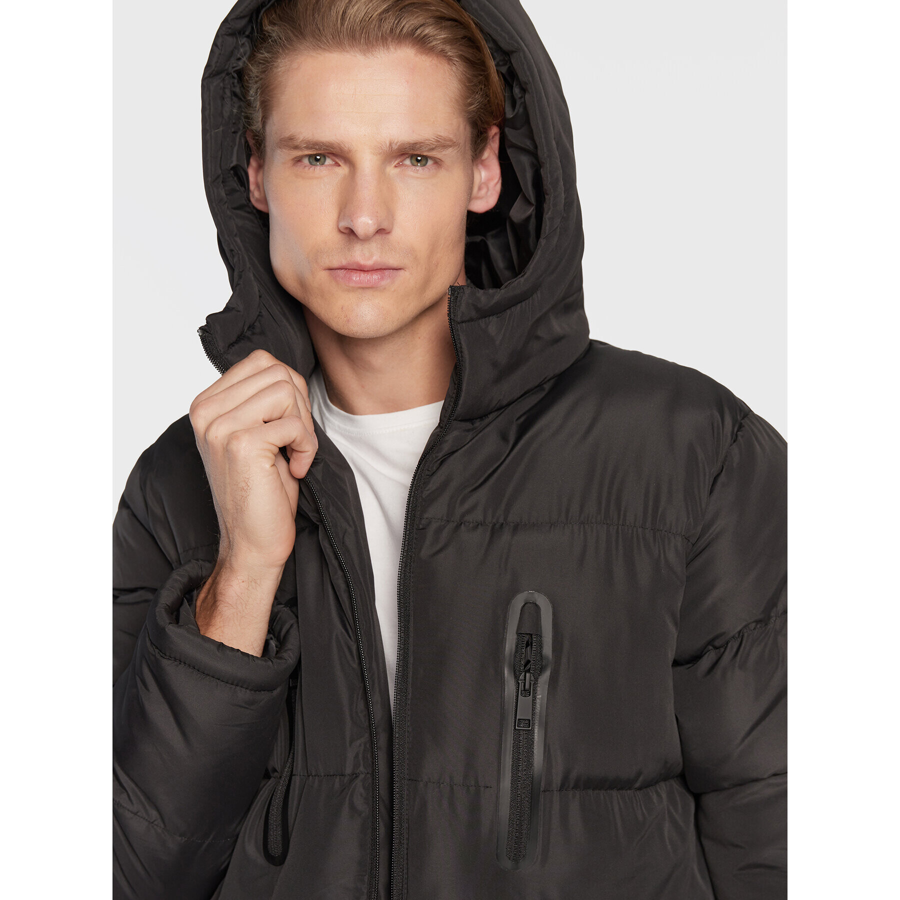 Brave Soul Geacă din puf MJK-OAKWOOD Negru Regular Fit - Pled.ro