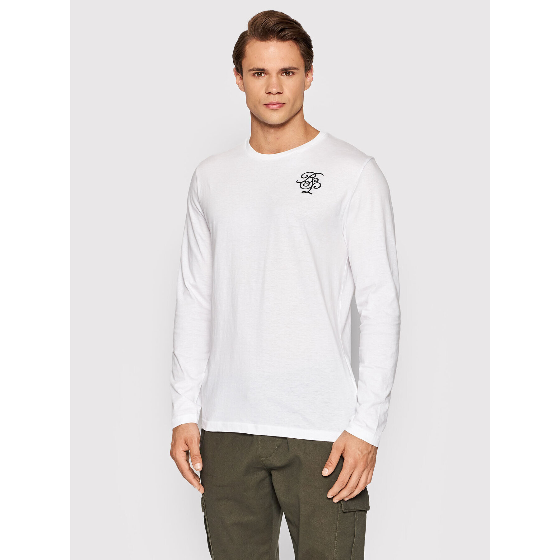 Brave Soul Longsleeve MLT-69MANNI Alb Regular Fit - Pled.ro