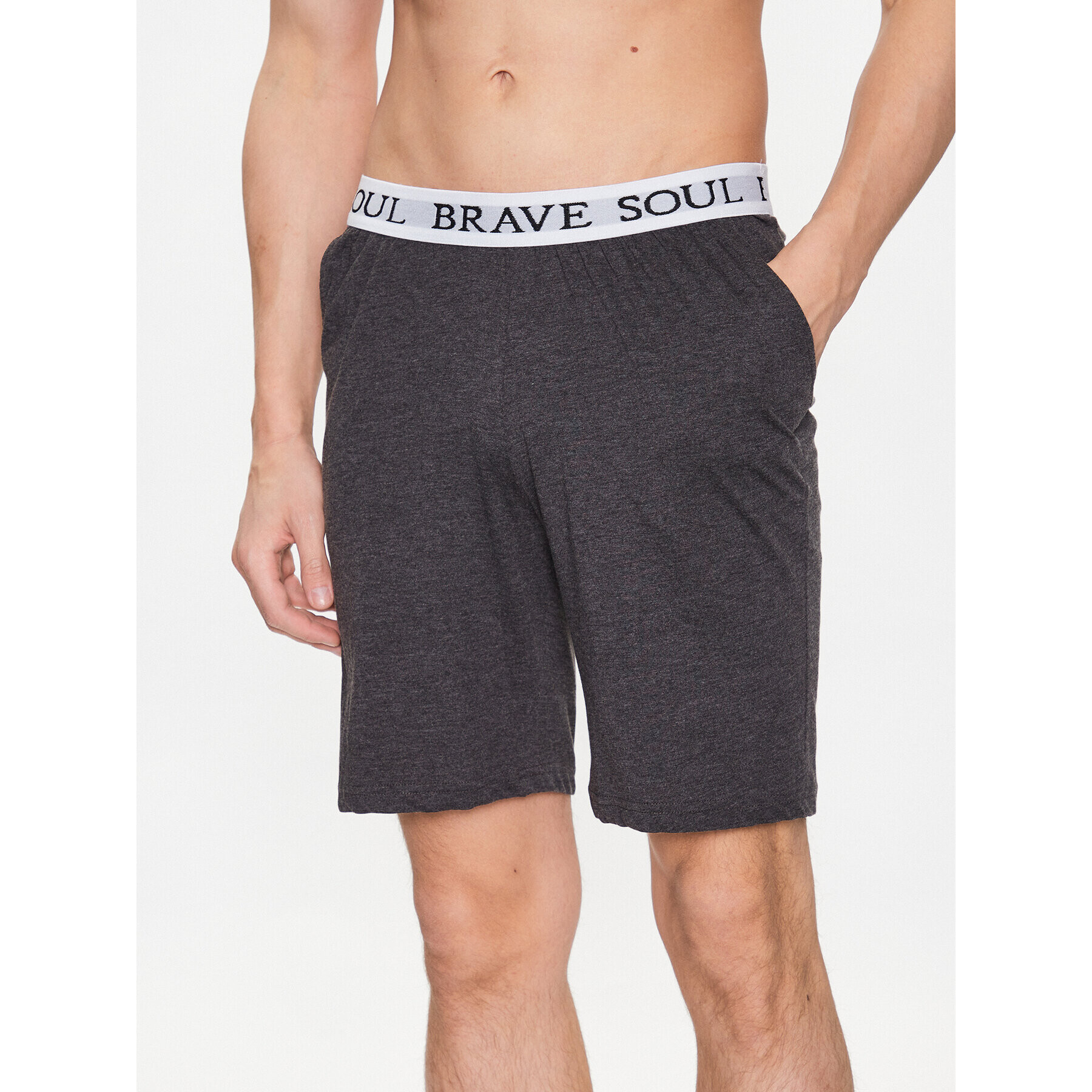 Brave Soul Pantaloni scurți pijama MLWB-149KEVCHL Gri Regular Fit - Pled.ro