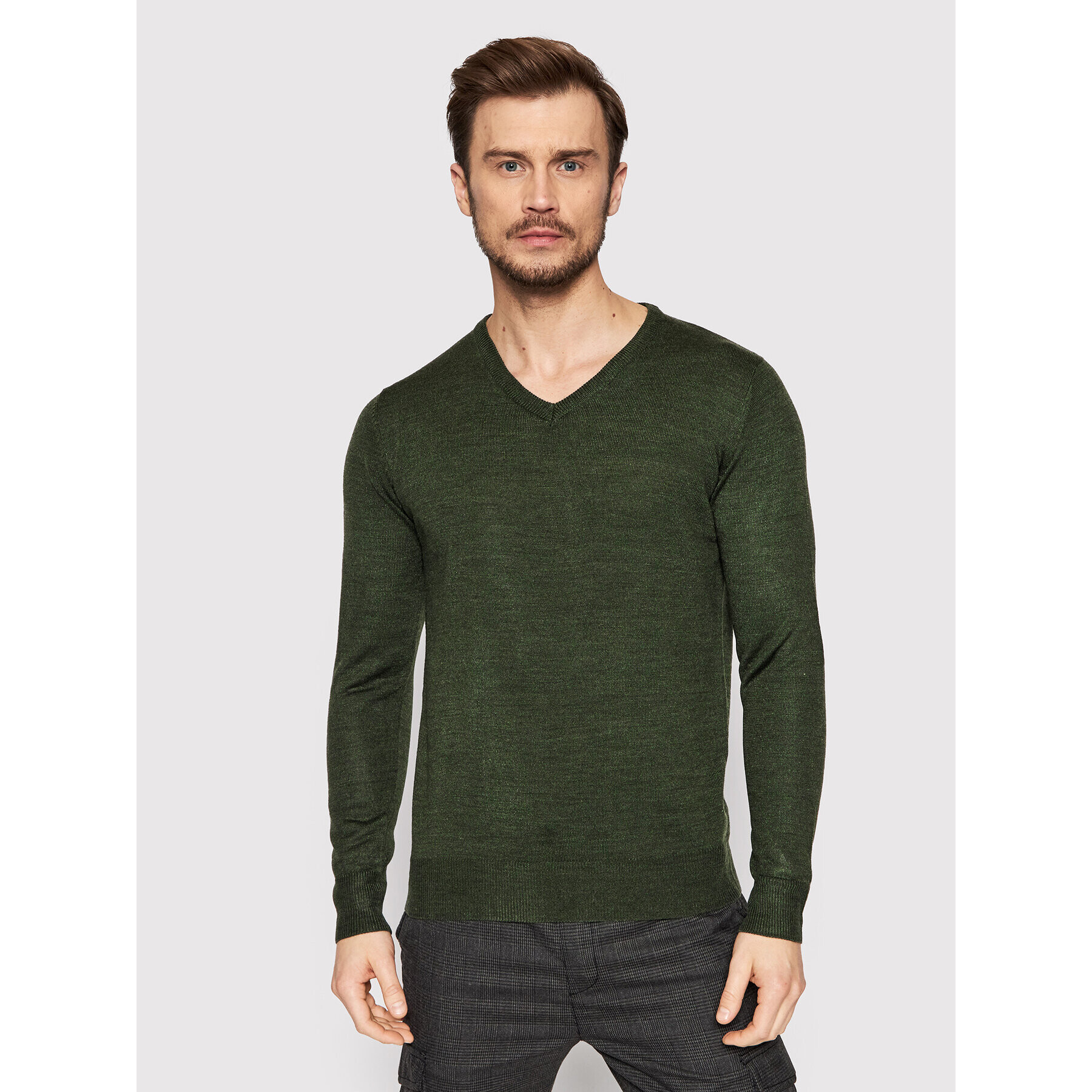 Brave Soul Pulover MK-279QUAZARD Verde Regular Fit - Pled.ro