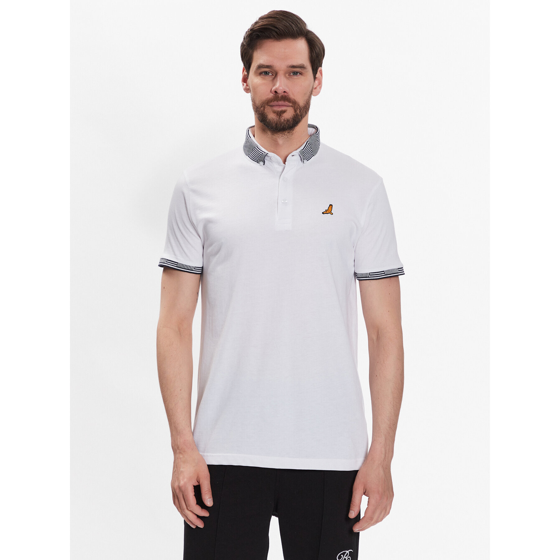 Brave Soul Tricou polo MPS-131GLOVER Alb Regular Fit - Pled.ro