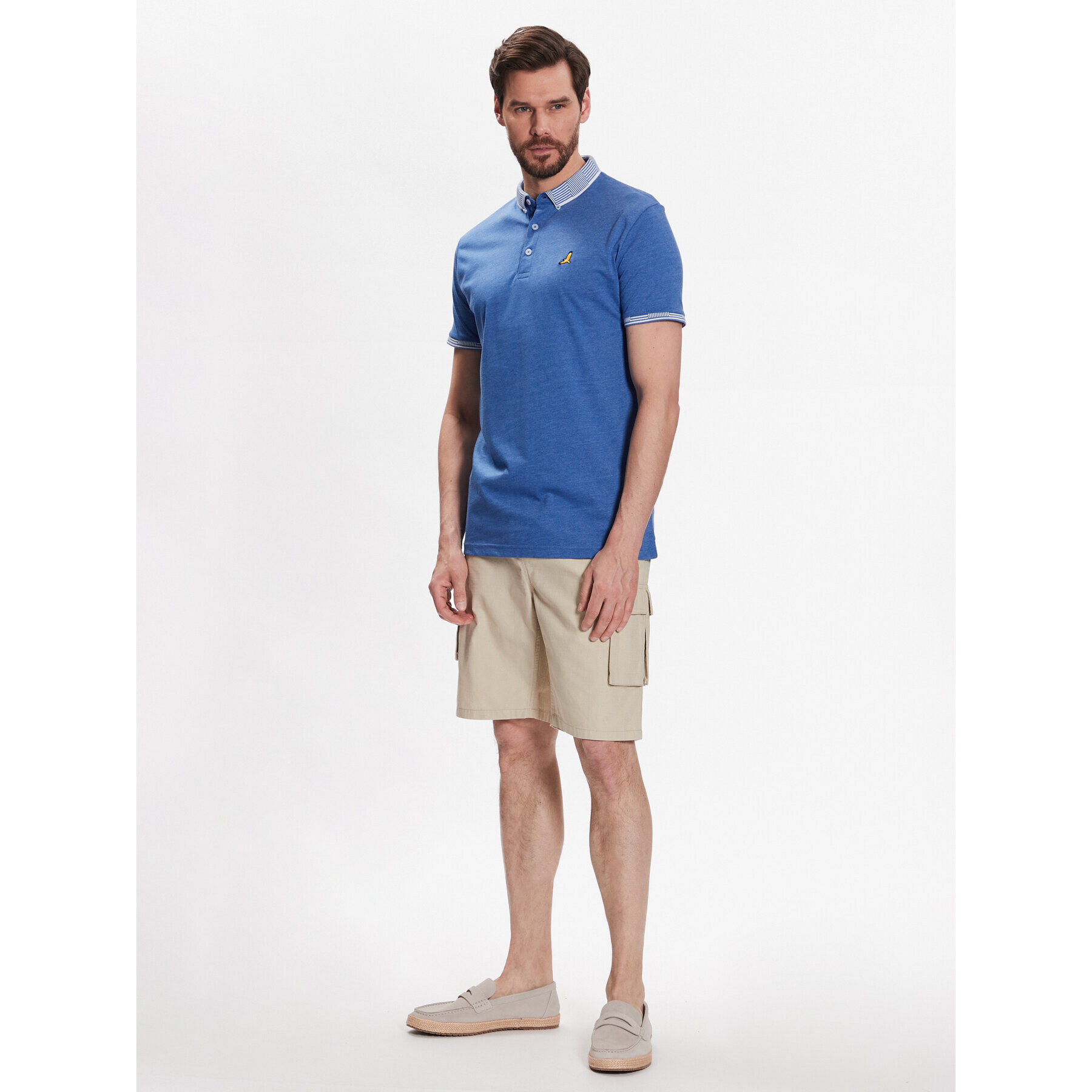 Brave Soul Tricou polo MPS-131GLOVER Albastru Regular Fit - Pled.ro