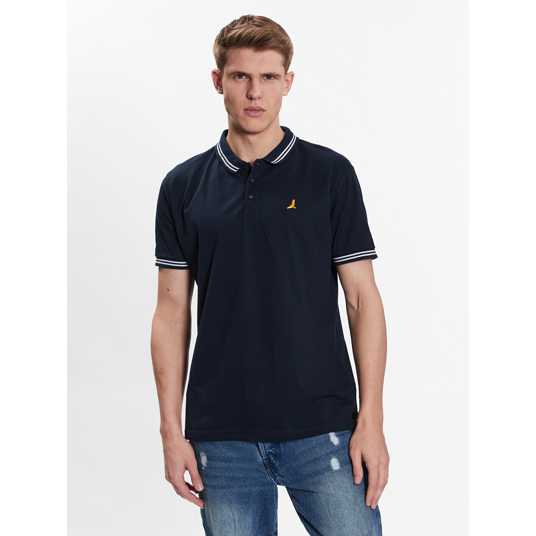 Brave Soul Tricou polo MPS-131KANOHB Bleumarin Regular Fit - Pled.ro