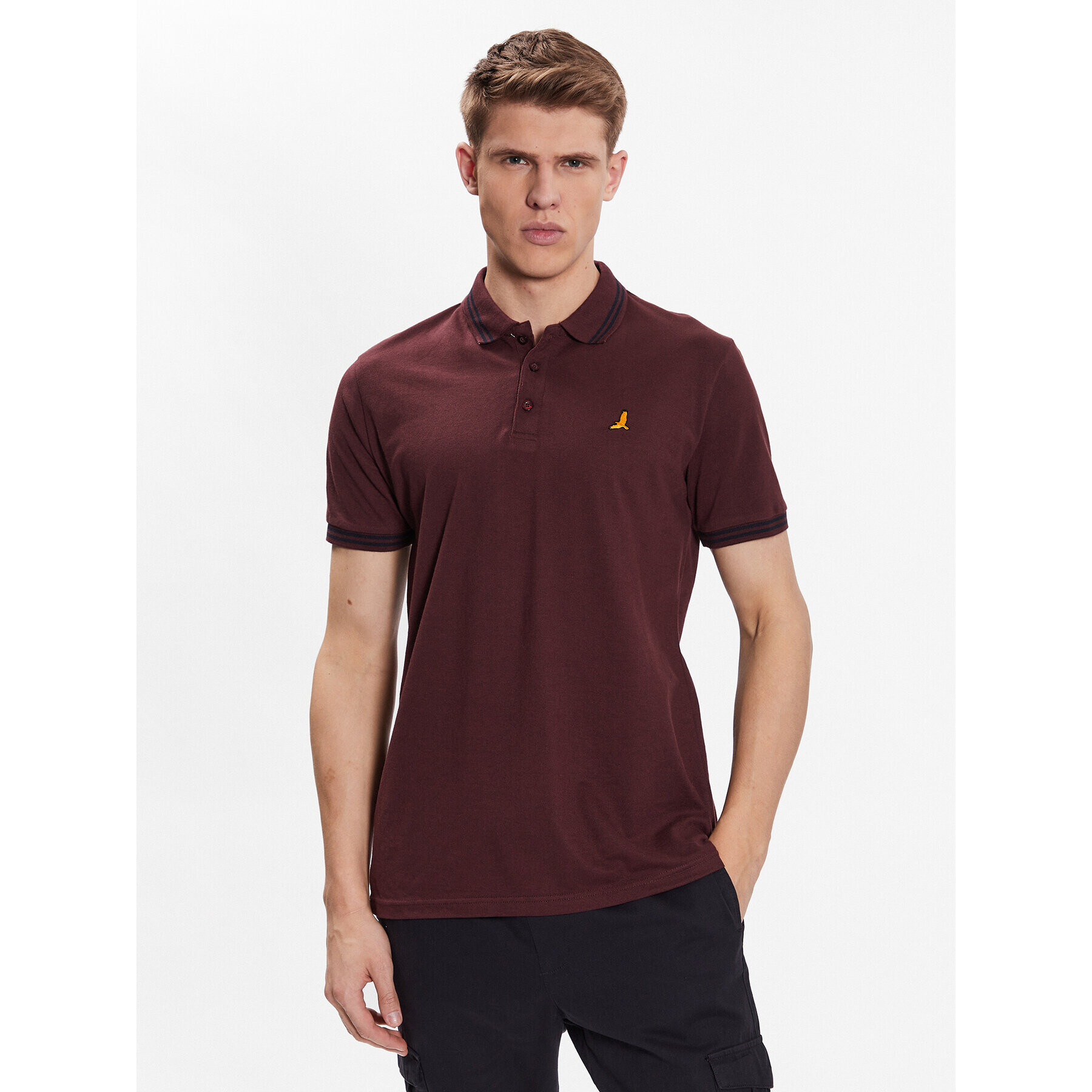 Brave Soul Tricou polo MPS-131KANOHB Vișiniu Regular Fit - Pled.ro