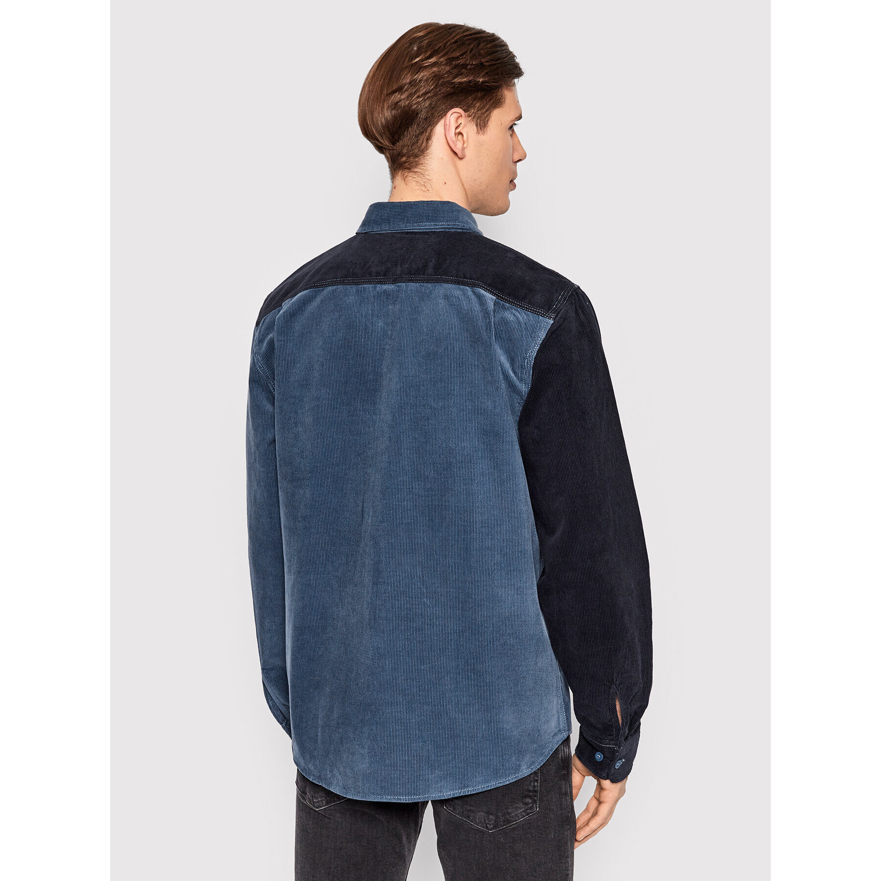 Brixton Cămașă Bowery Corduroy 01264 Bleumarin Standard Fit - Pled.ro