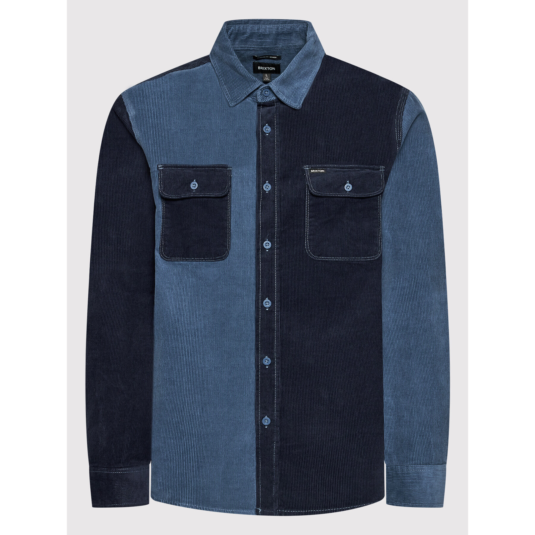 Brixton Cămașă Bowery Corduroy 01264 Bleumarin Standard Fit - Pled.ro