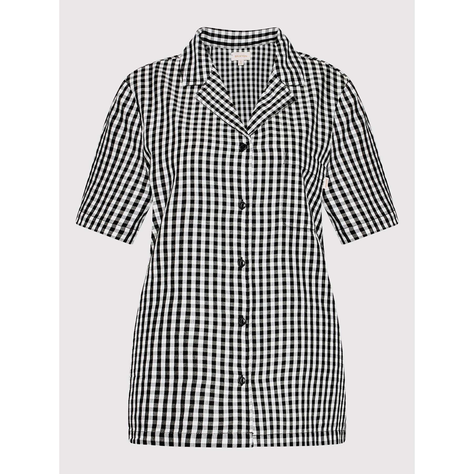 Brixton Cămașă Bunker Gingham 01273 Negru Relaxed Fit - Pled.ro