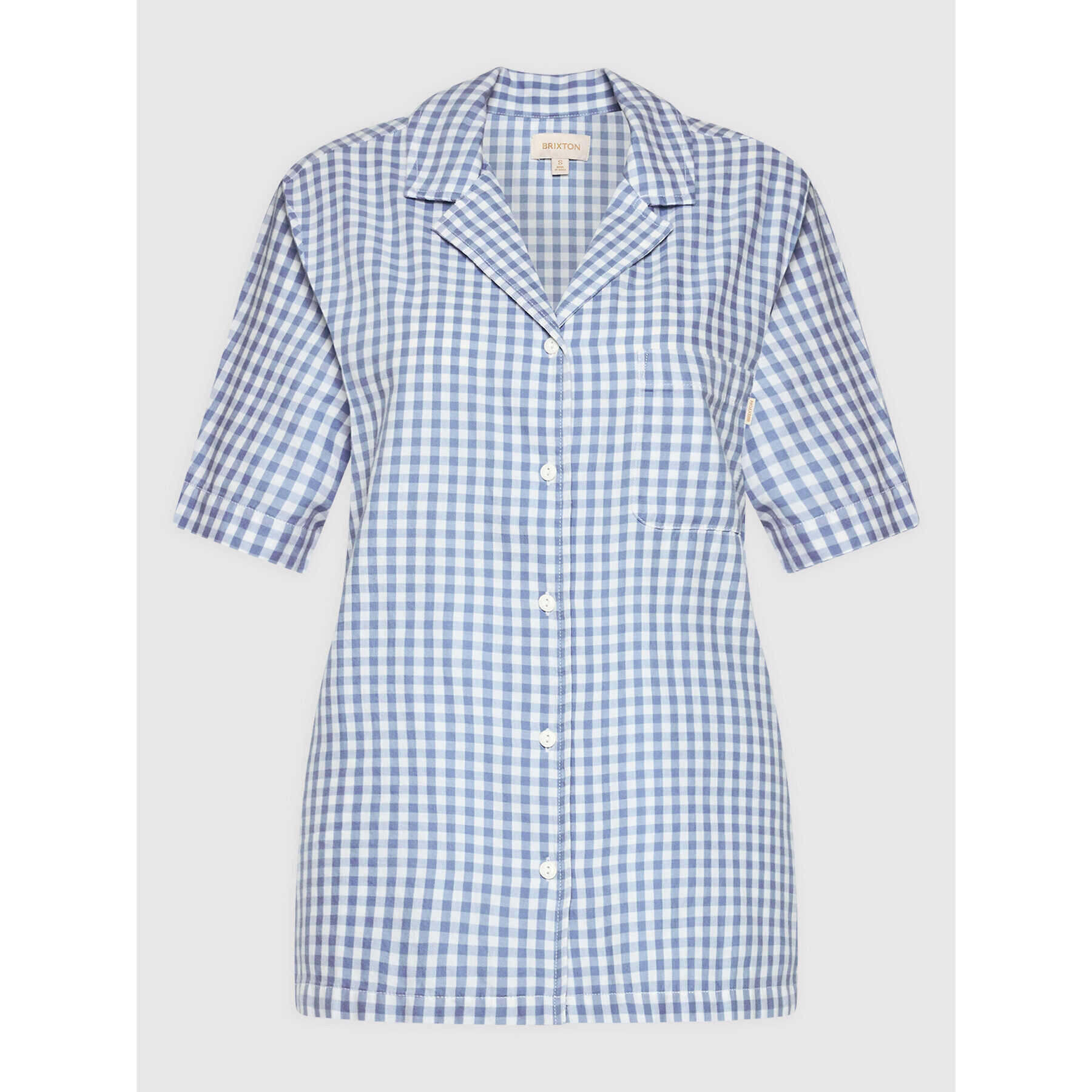 Brixton Cămașă Bunkier Gingham 01273 Albastru Relaxed Fit - Pled.ro