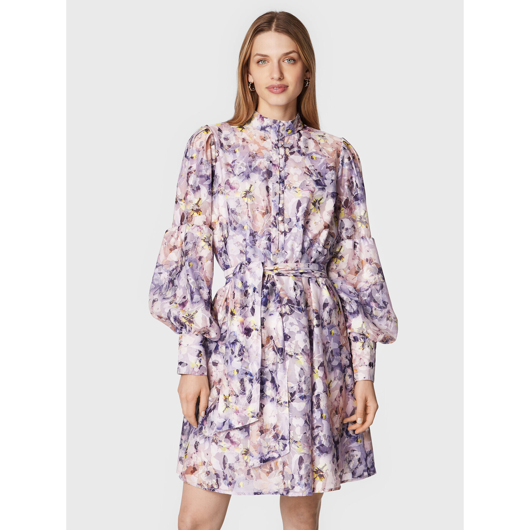 Bruuns Bazaar Rochie tip cămașă Scilla BBW3052 Violet Regular Fit - Pled.ro