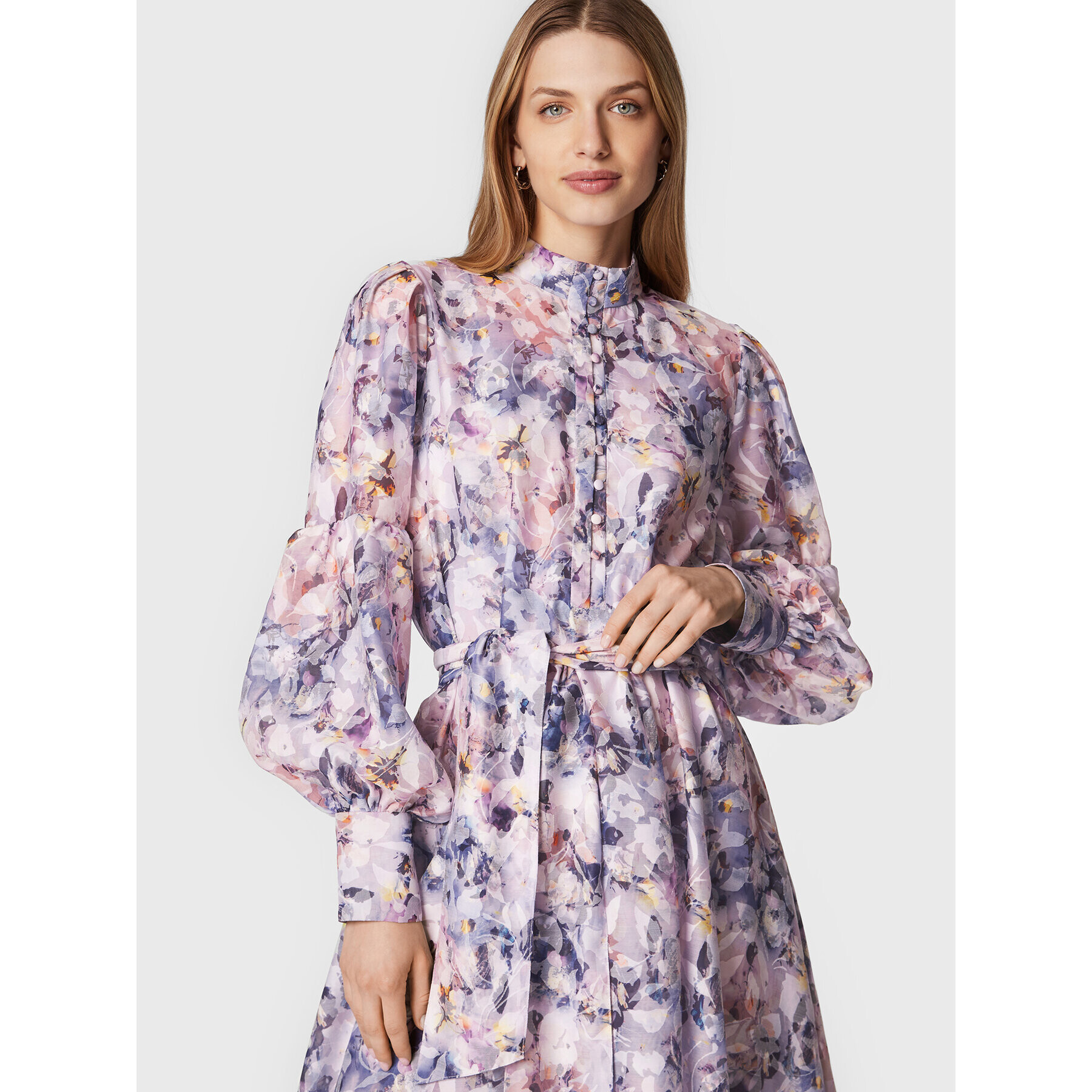 Bruuns Bazaar Rochie tip cămașă Scilla BBW3052 Violet Regular Fit - Pled.ro