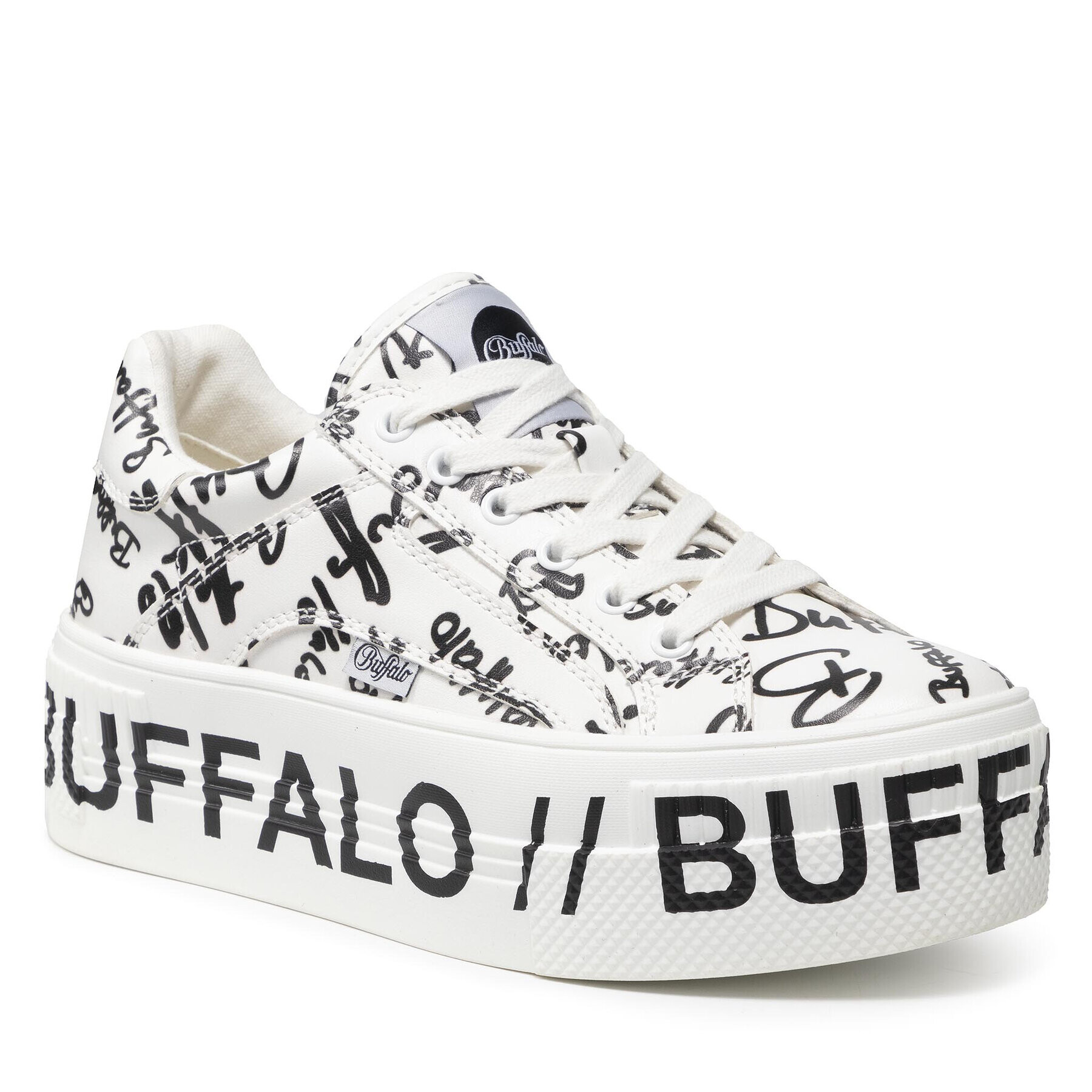 Buffalo Sneakers Paired Print BN16306201 Alb - Pled.ro