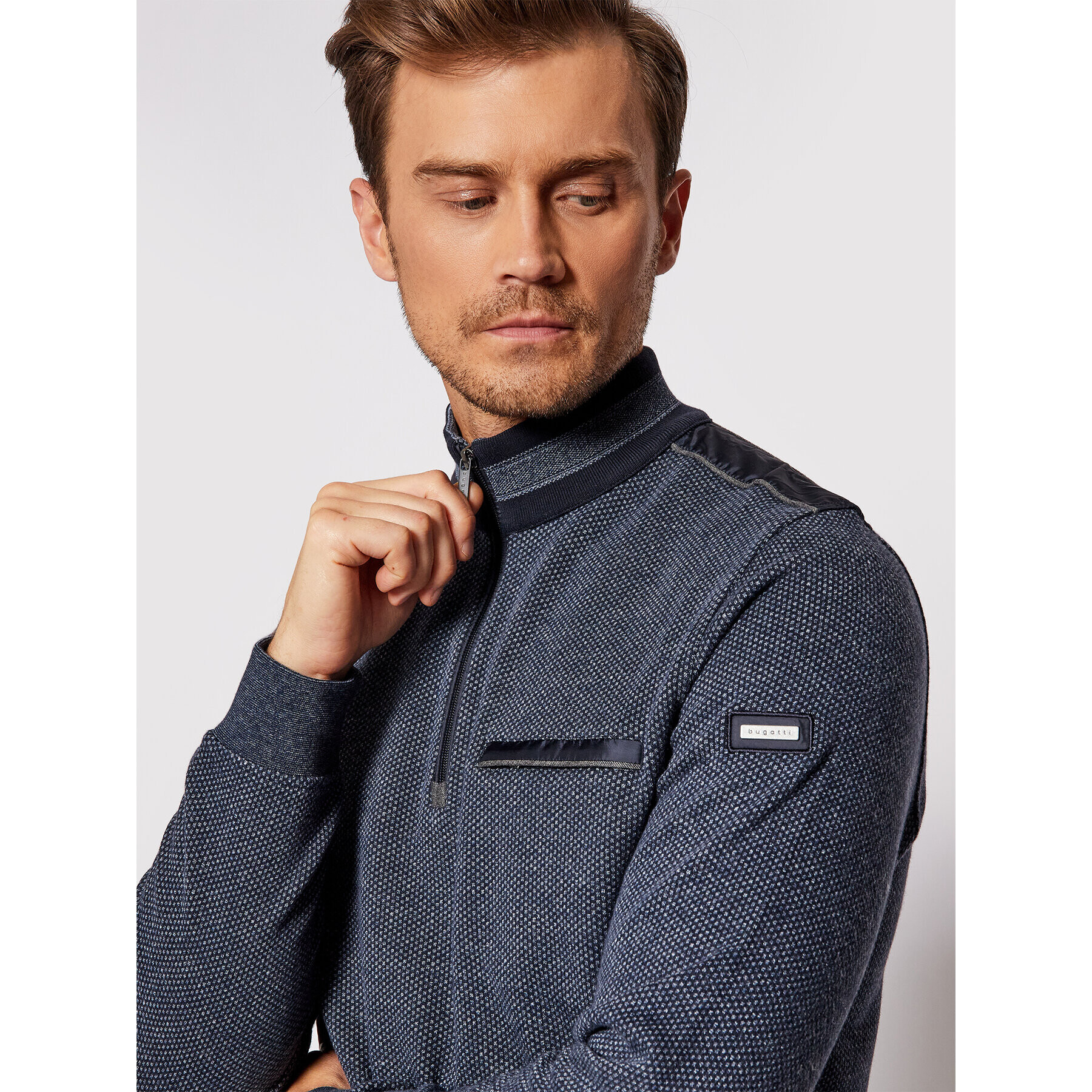 Bugatti Bluză 8550 85061 Bleumarin Regular Fit - Pled.ro