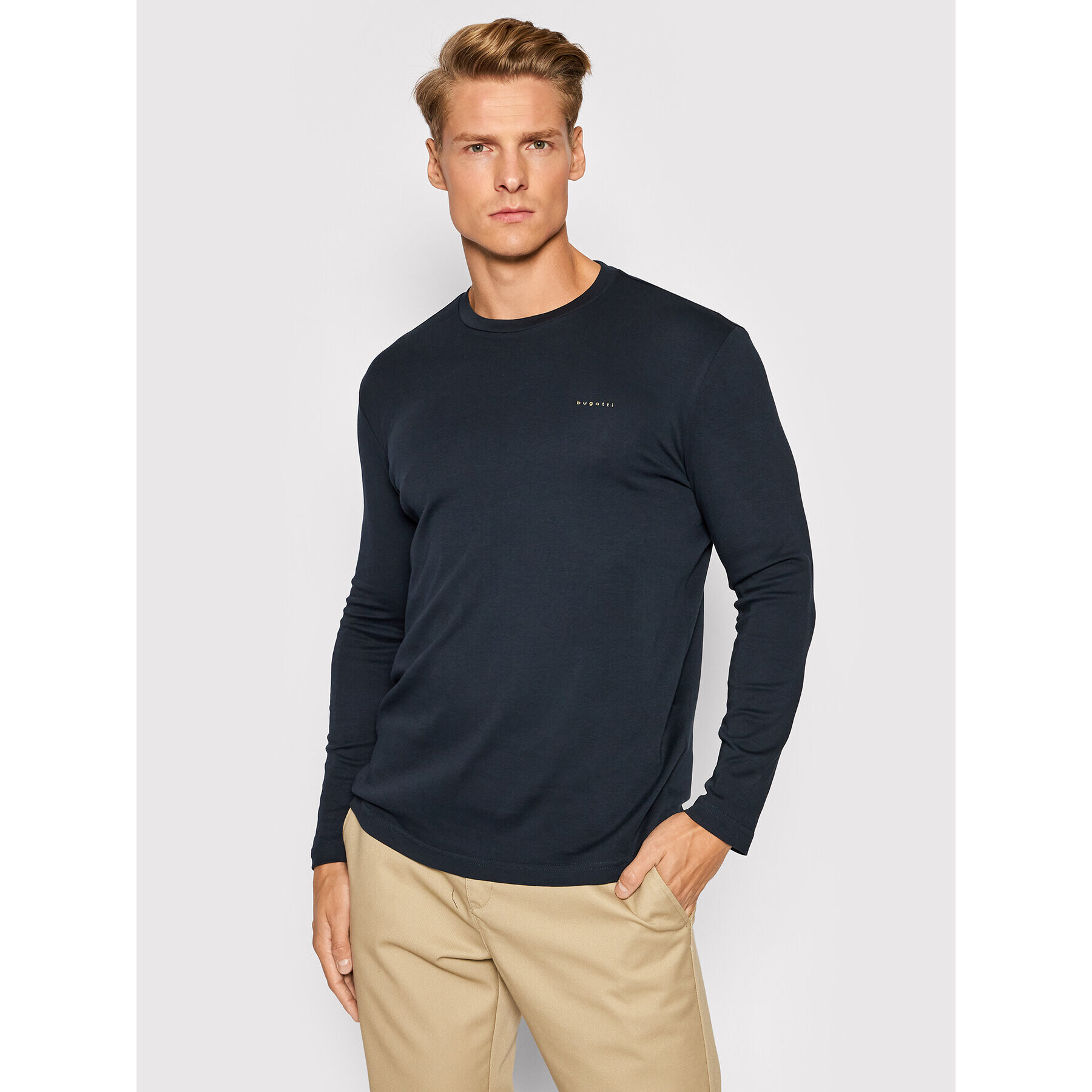 Bugatti Longsleeve 8330 85192 Bleumarin Regular Fit - Pled.ro