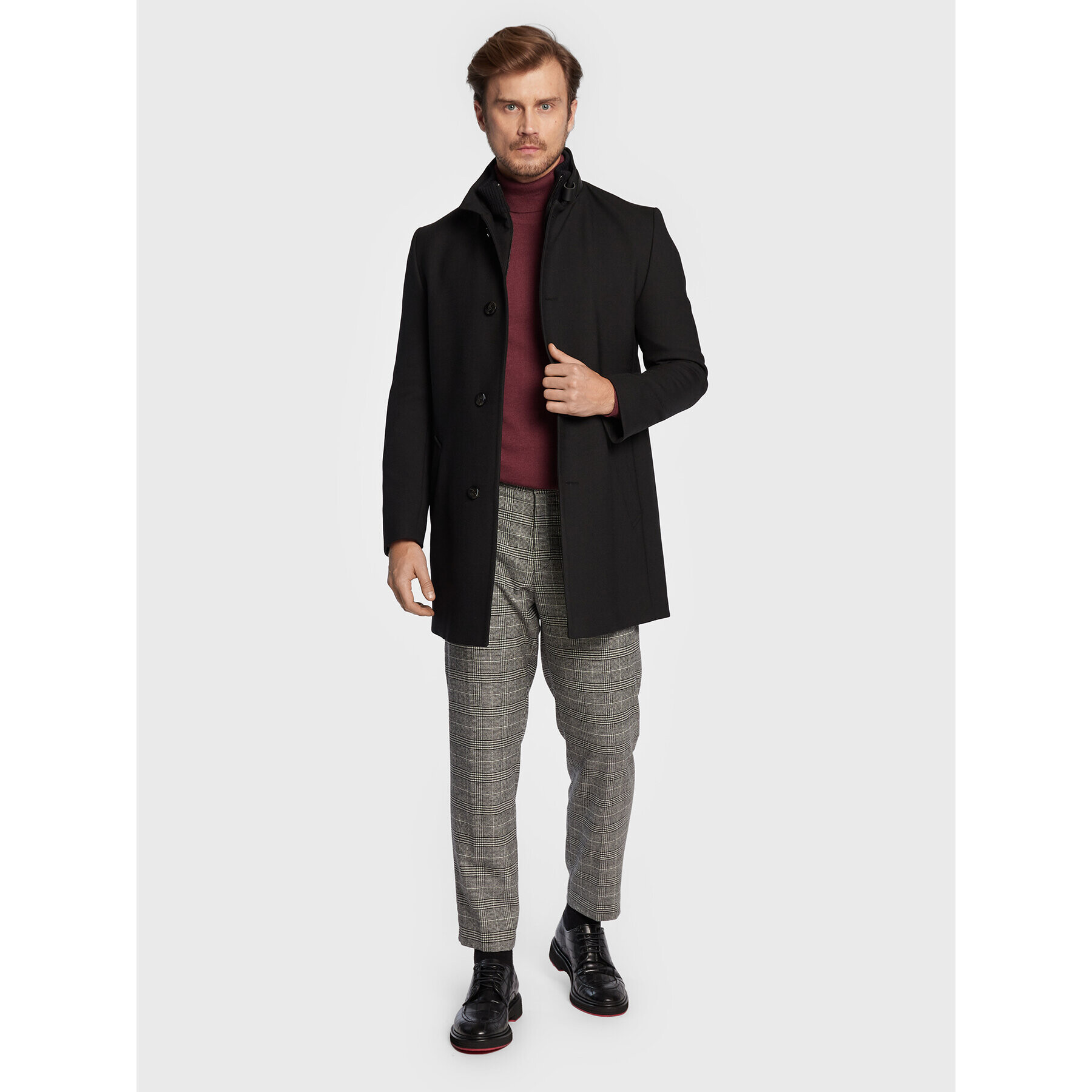 Bugatti Palton 226328 24063 Negru Slim Fit - Pled.ro