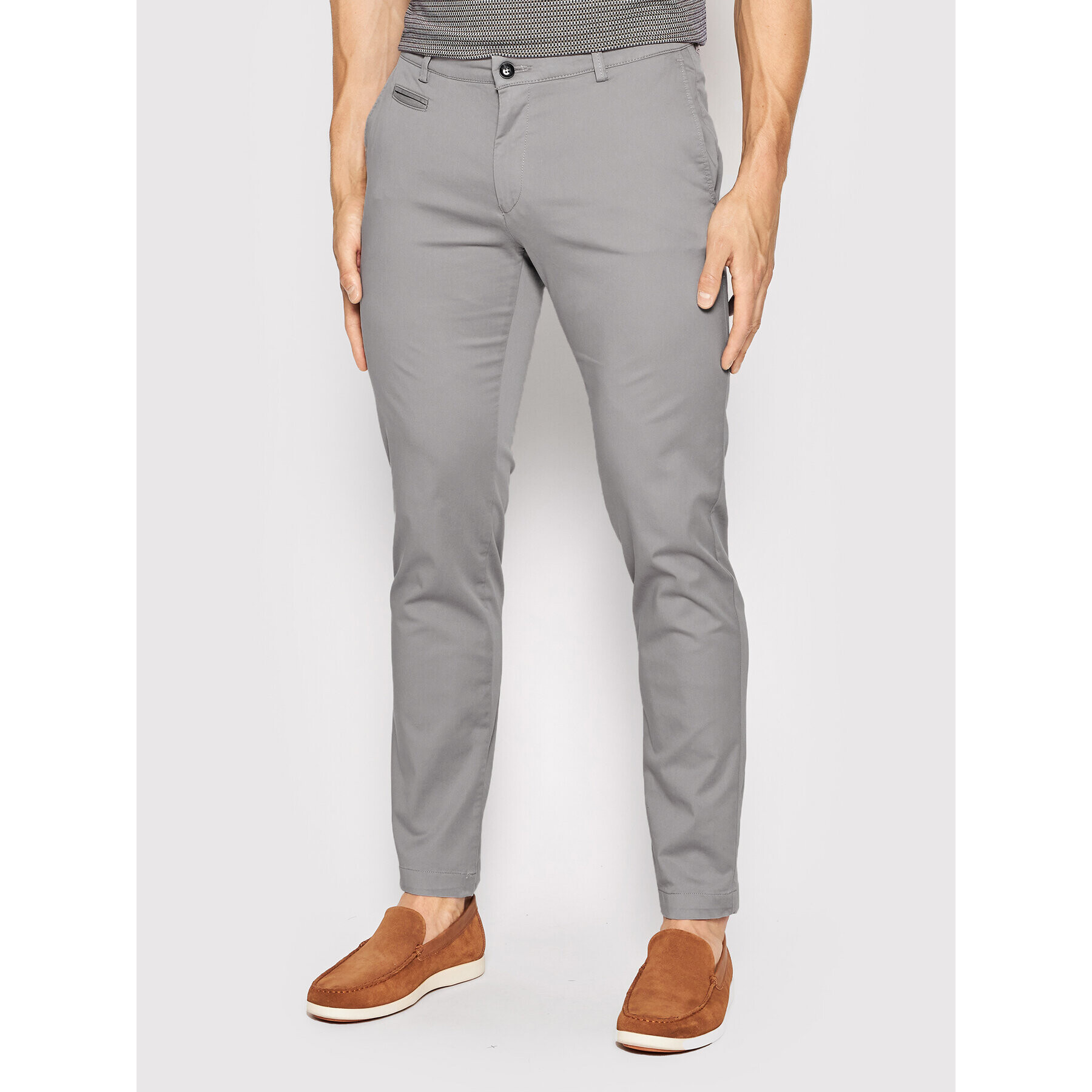 Bugatti Pantaloni chino 4134 16245 Gri Regular Fit - Pled.ro