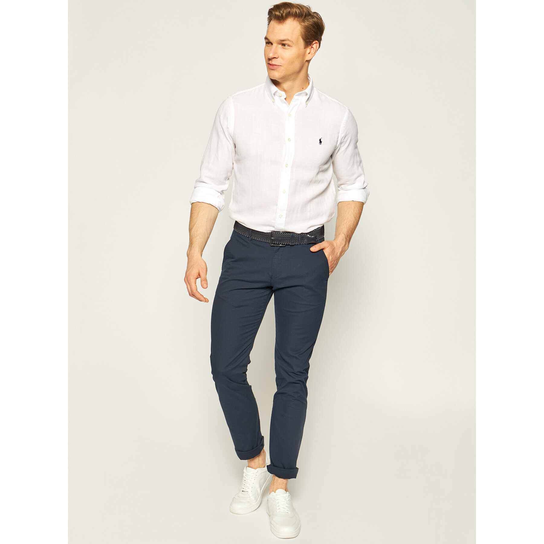 Bugatti Pantaloni chino 4810GD 56236 Bleumarin Modern Fit - Pled.ro