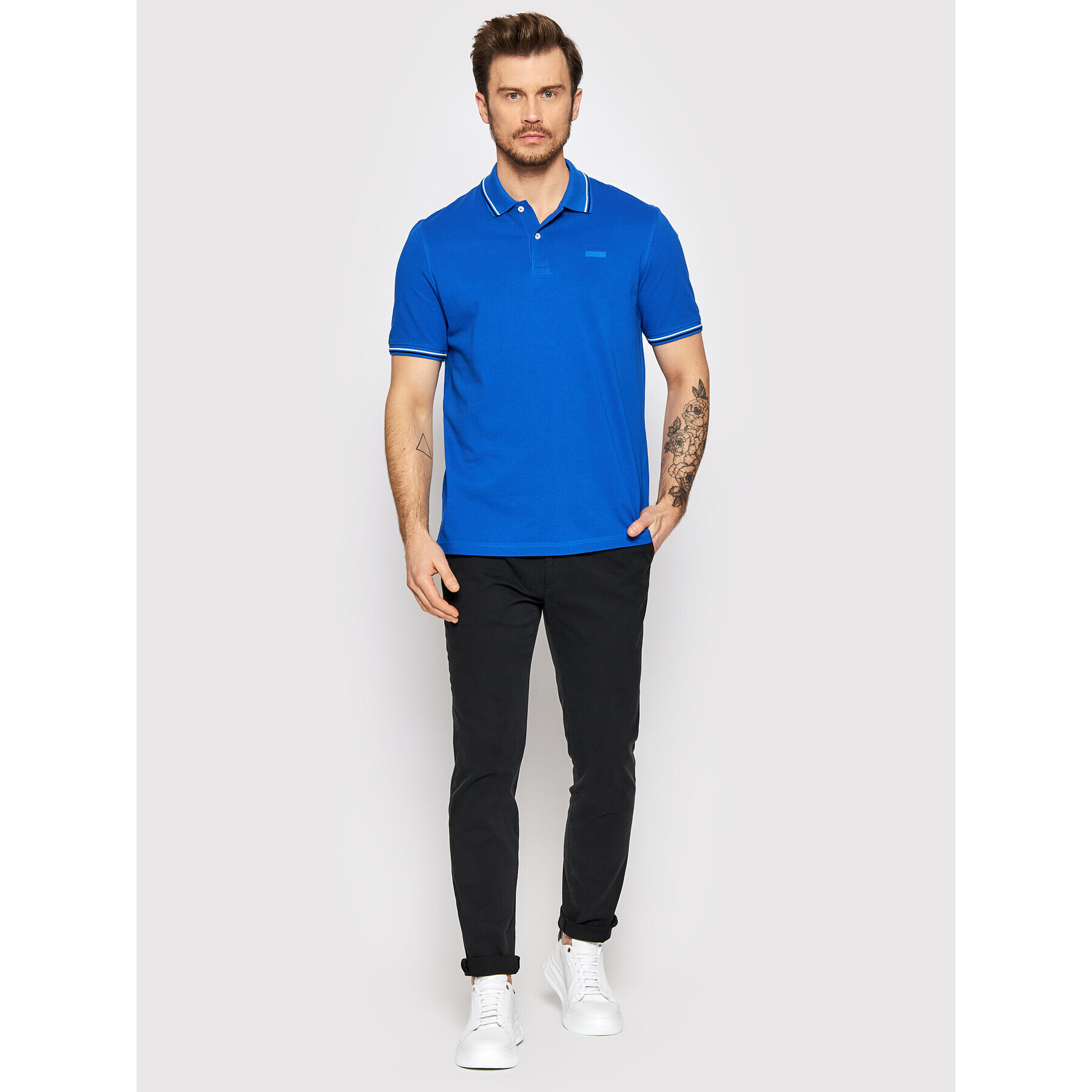 Bugatti Tricou polo 8150 15001 Albastru Regular Fit - Pled.ro