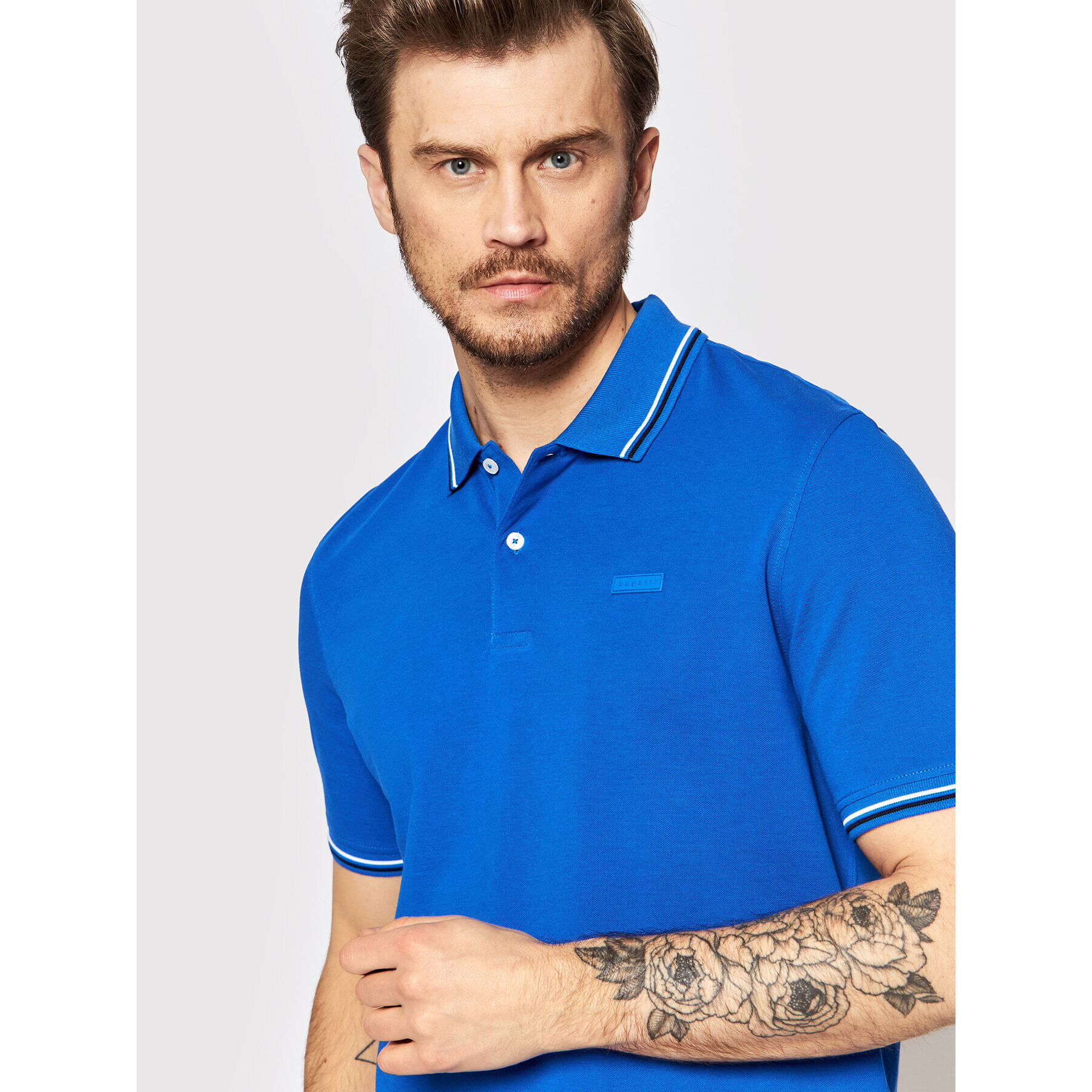 Bugatti Tricou polo 8150 15001 Albastru Regular Fit - Pled.ro