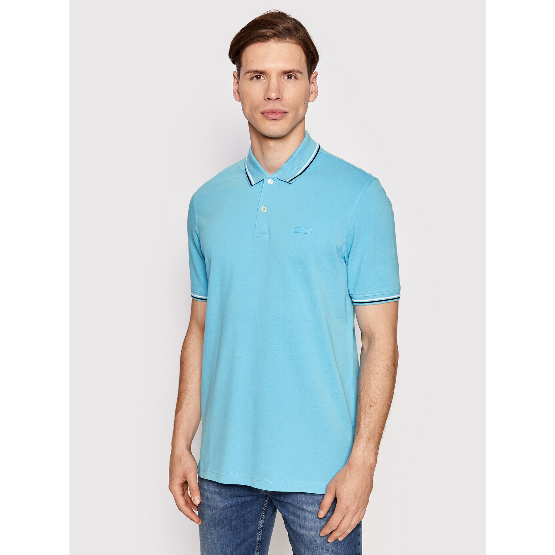 Bugatti Tricou polo 8150 15001 Albastru Regular Fit - Pled.ro