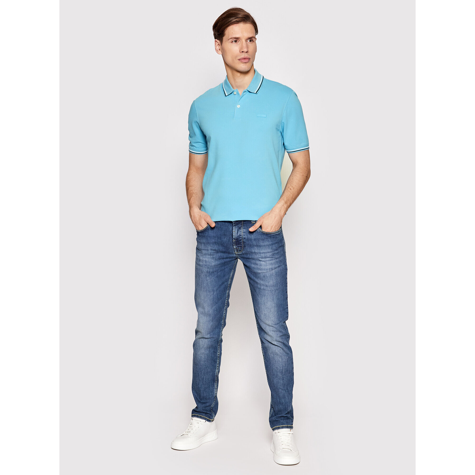 Bugatti Tricou polo 8150 15001 Albastru Regular Fit - Pled.ro