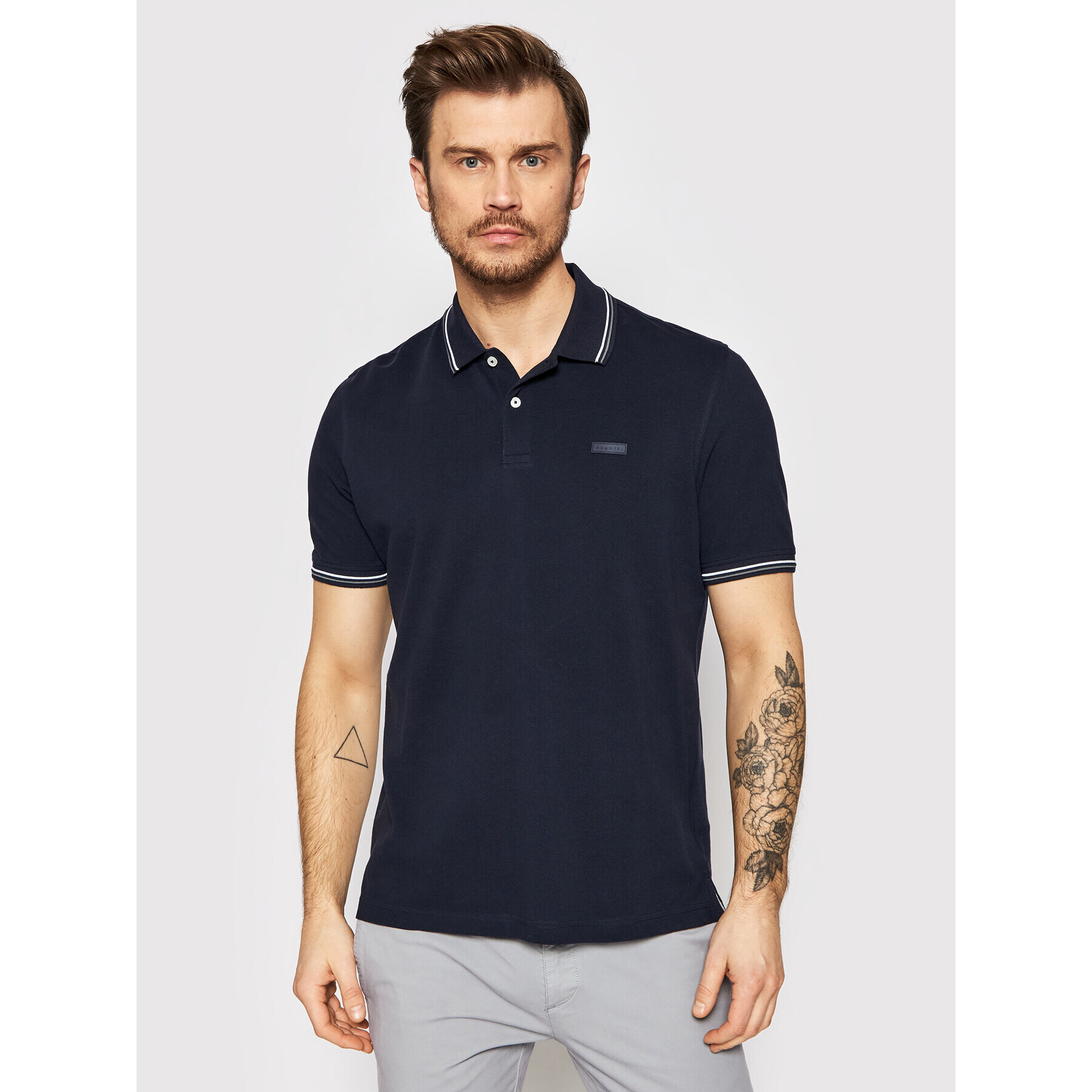 Bugatti Tricou polo 8150 15001 Bleumarin Regular Fit - Pled.ro