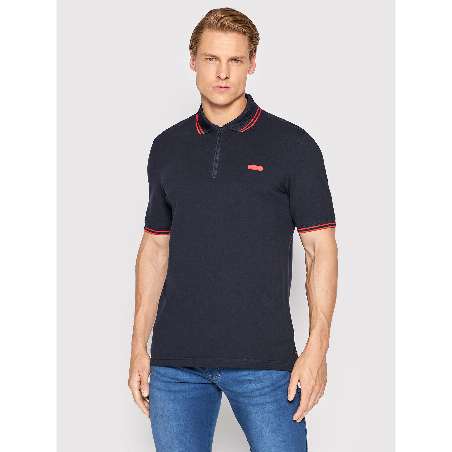 Bugatti Tricou polo 8150 15081 Bleumarin Regular Fit - Pled.ro