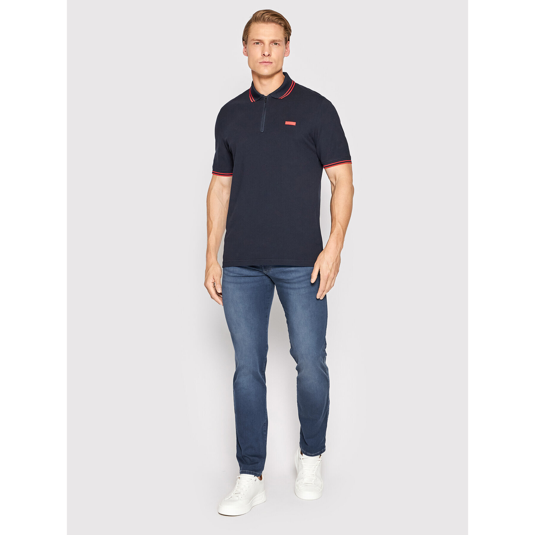 Bugatti Tricou polo 8150 15081 Bleumarin Regular Fit - Pled.ro