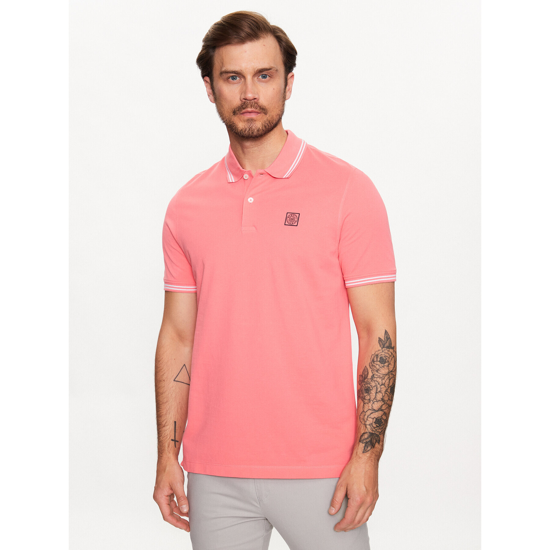 Bugatti Tricou polo 8150 35001 Coral Regular Fit - Pled.ro