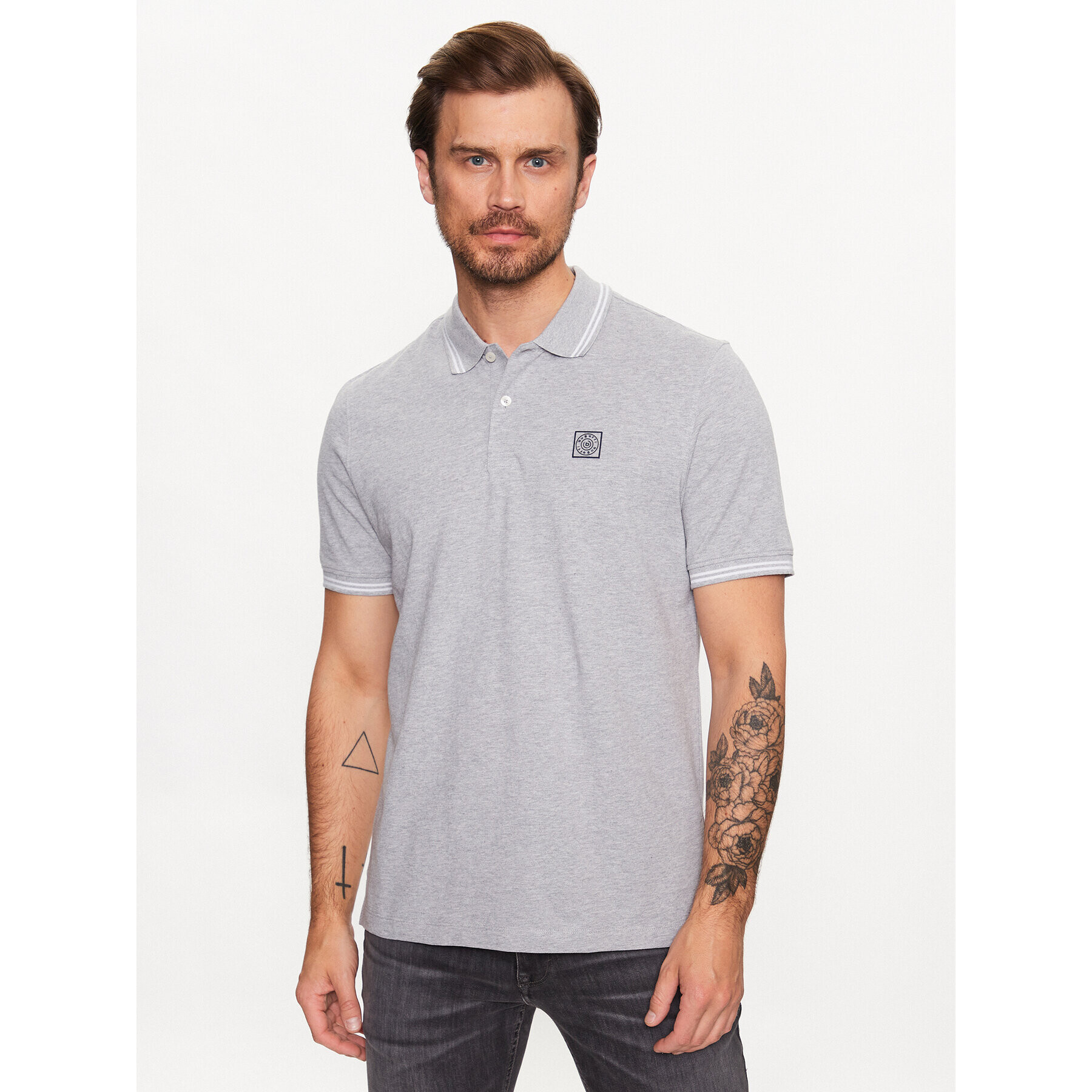 Bugatti Tricou polo 8150 35001 Gri Regular Fit - Pled.ro