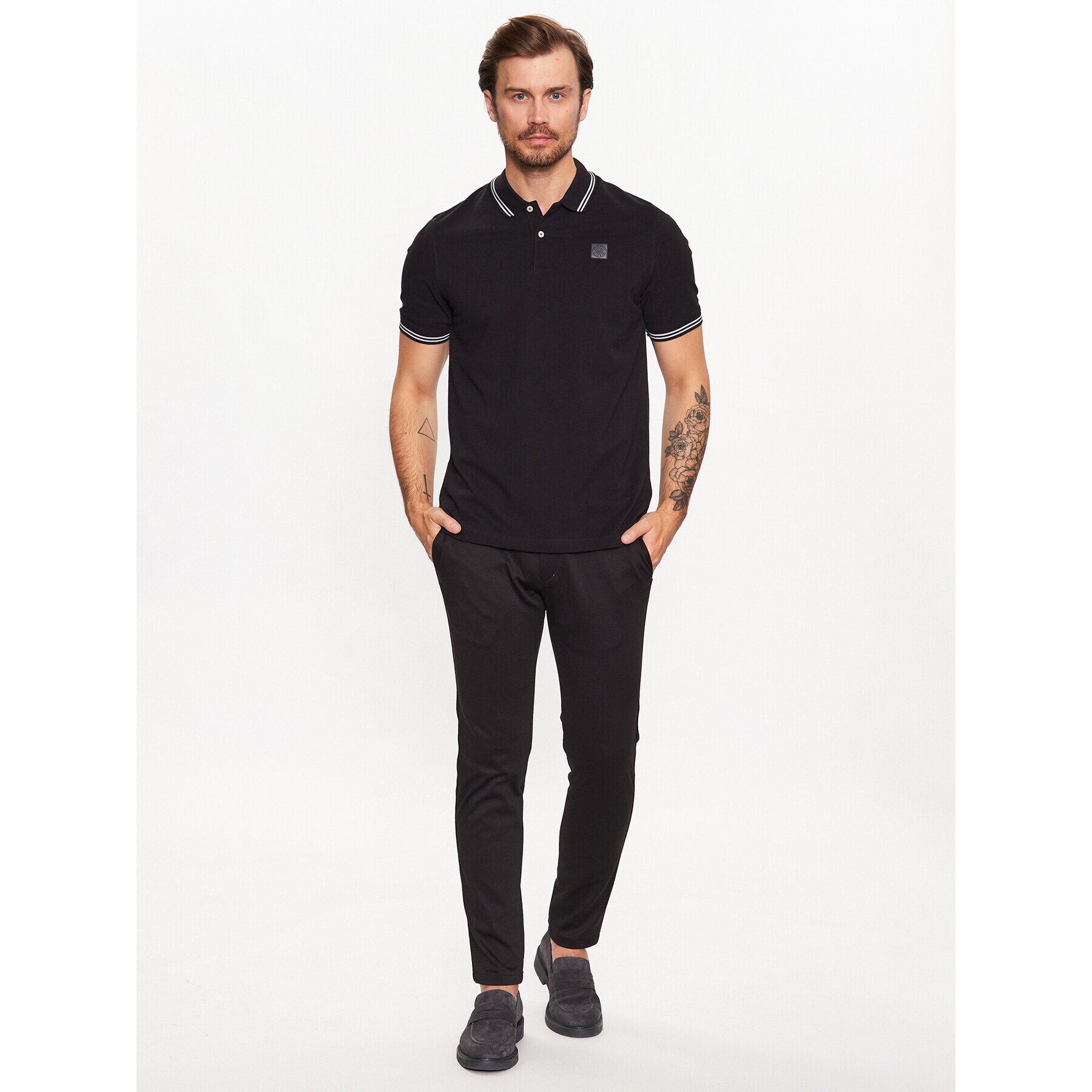 Bugatti Tricou polo 8150 35001 Negru Regular Fit - Pled.ro