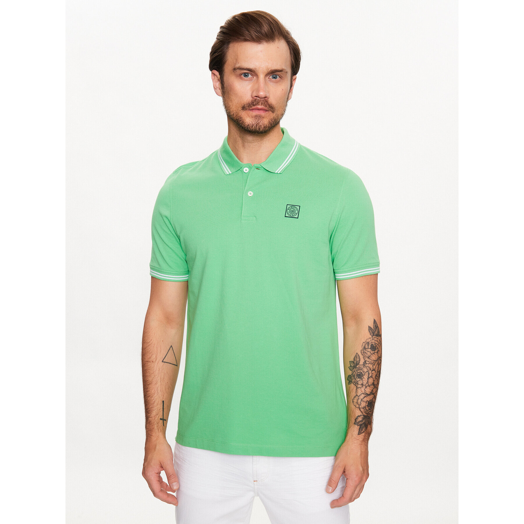 Bugatti Tricou polo 8150 35001 Verde Regular Fit - Pled.ro