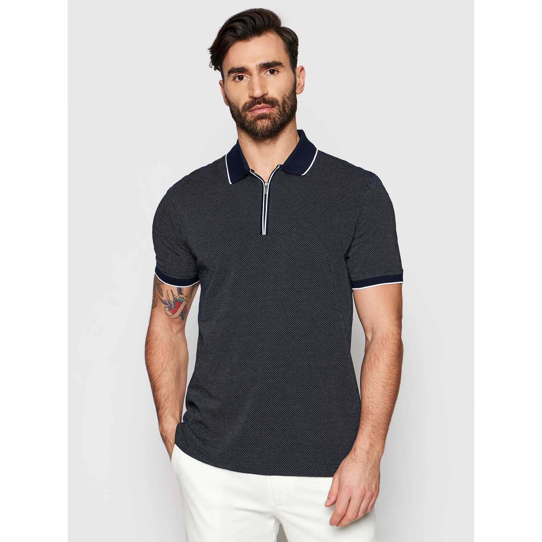 Bugatti Tricou polo 8150 75105 Bleumarin Regular Fit - Pled.ro