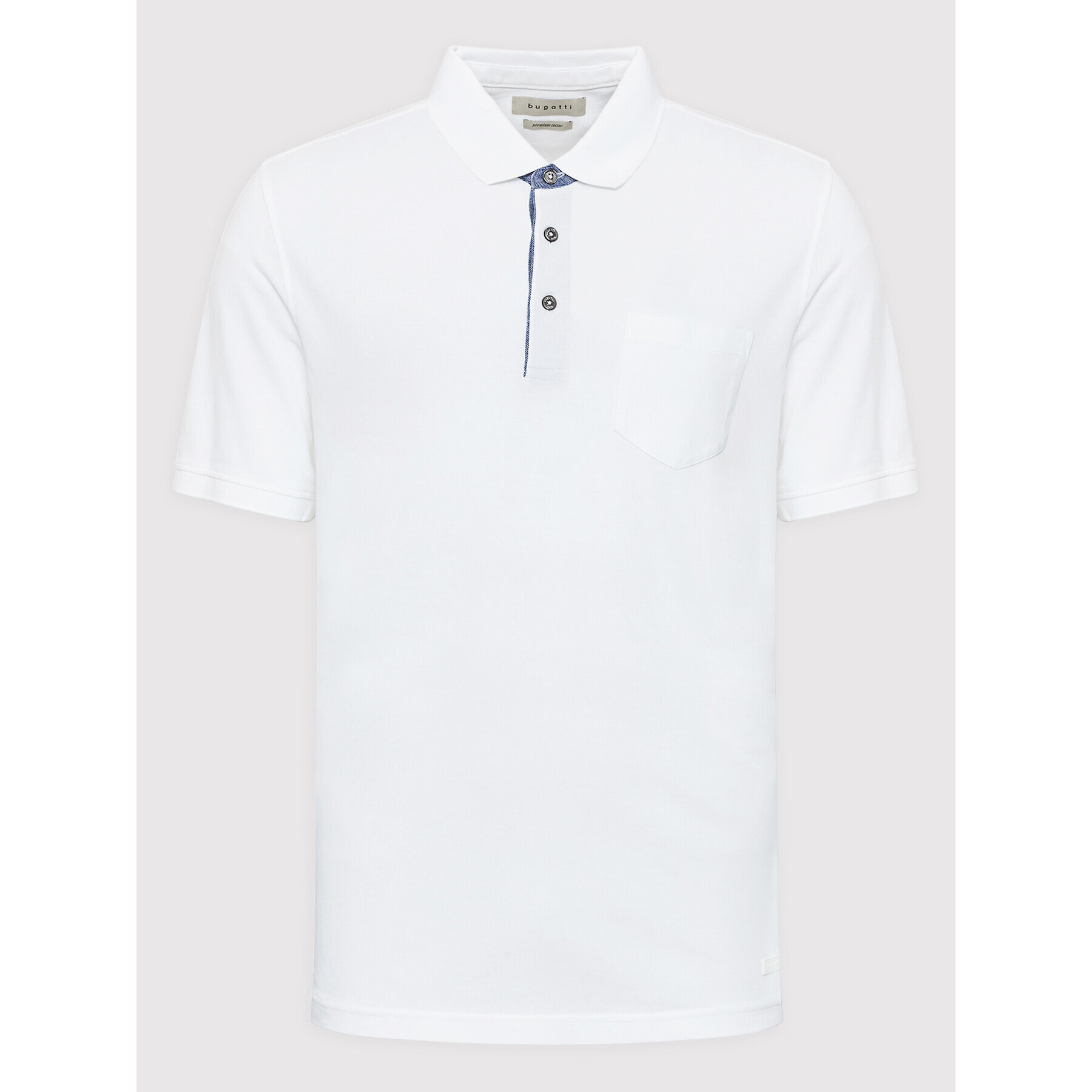 Bugatti Tricou polo 8151 15002 Alb Regular Fit - Pled.ro